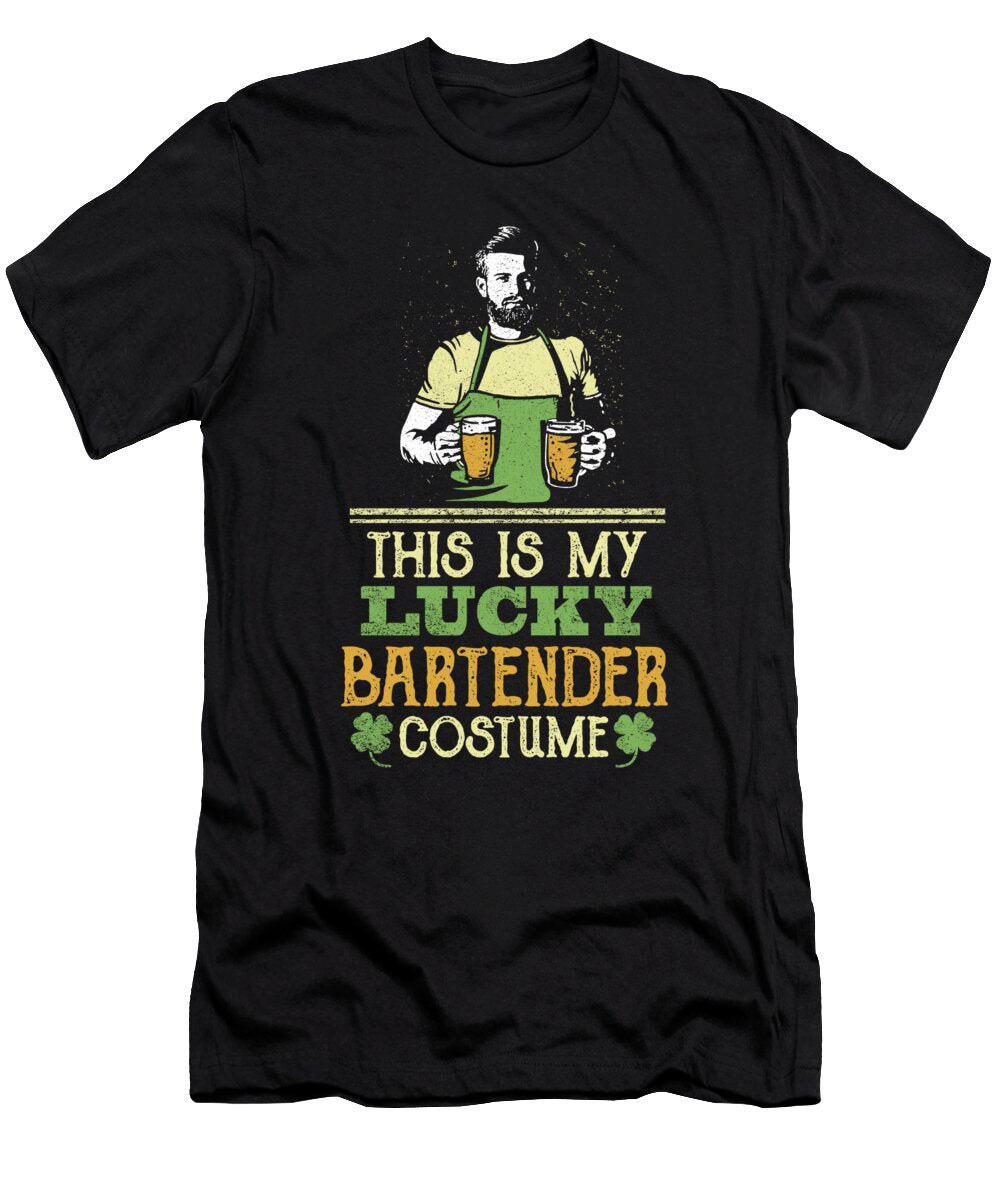 2 St Patricks Day My Lucky Bartender Costume Haselshirt T-Shirt