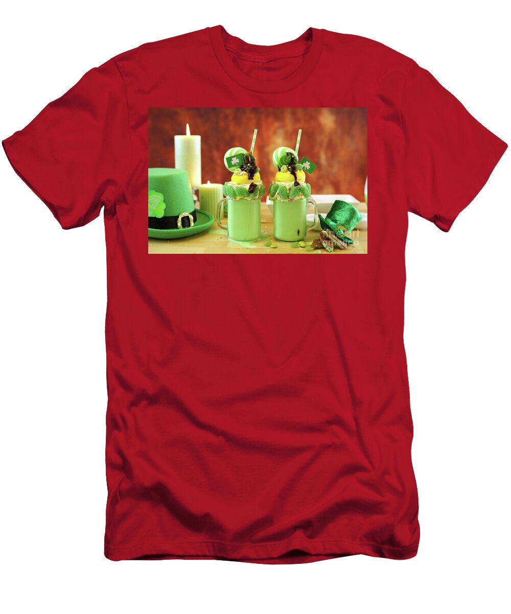 2 St Patricks Day on Trend Holiday Freak Shakes with Candy and Lollipops Milleflore Images T-Shirt