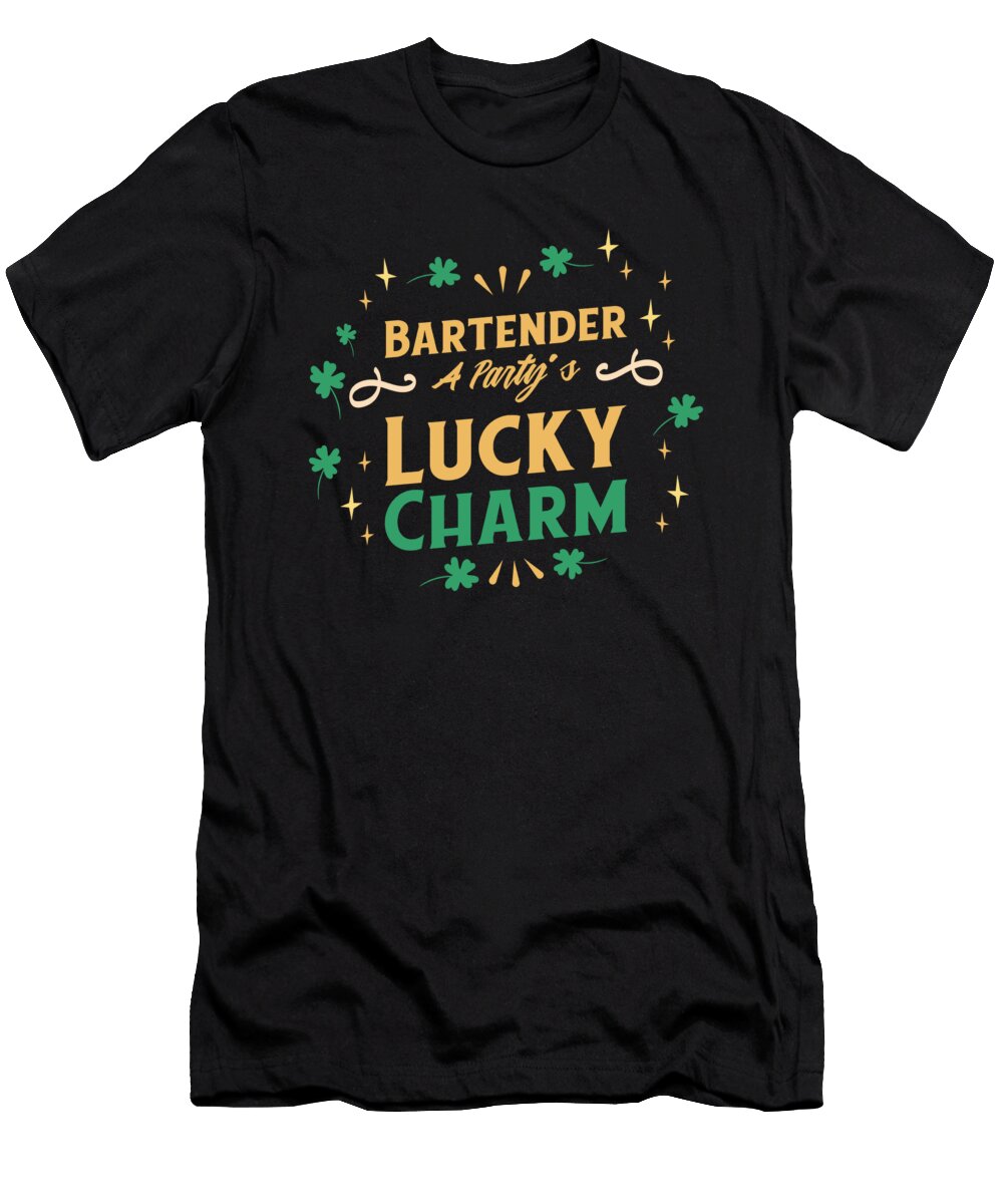 2 St Patricks Day Shamrock Clover Bartender Lucky Charm Toms Store T-Shirt