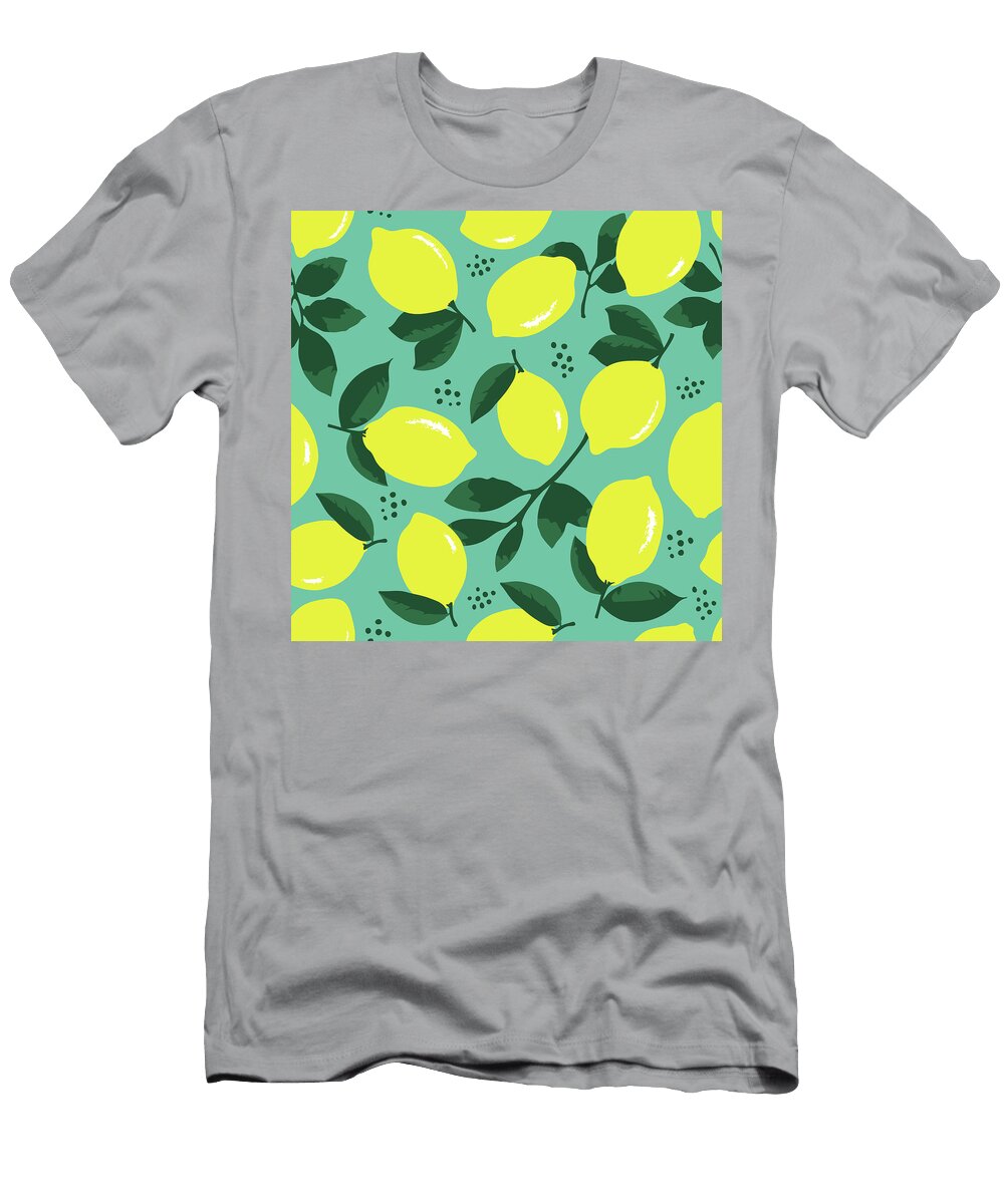 2 Summer Pattern with Lemons Julien T-Shirt