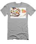 2 Sushi with Salmon Avocado Rice in Seaweed Served with Wasabi and Ginger Michal Bednarek T-Shirt