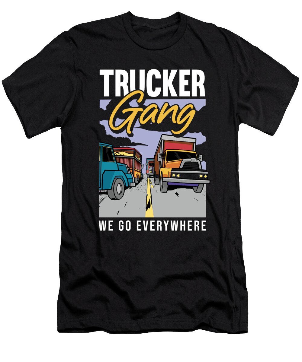 2 Truck Driver Big Rig Trucking Trucker Gang Crazy Squirrel T-Shirt