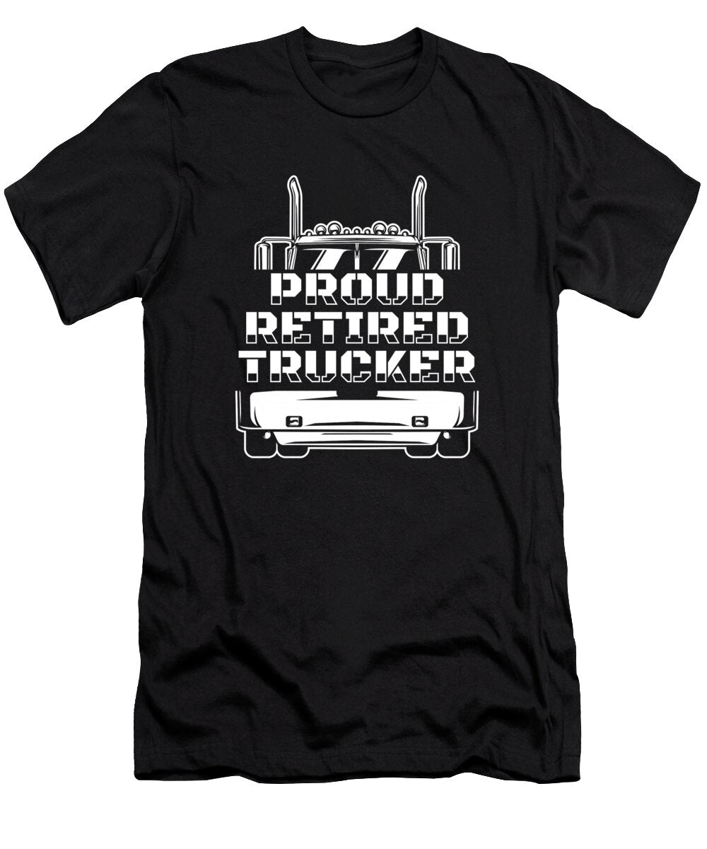 2 Truck Driver Rig Trucking Old Man Trucker Crazy Squirrel T-Shirt