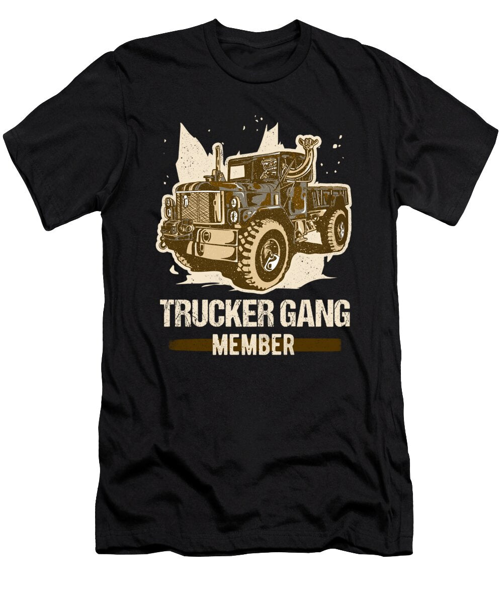 2 Truck Driver Trucking Big Rig Trucker Gang Crazy Squirrel T-Shirt