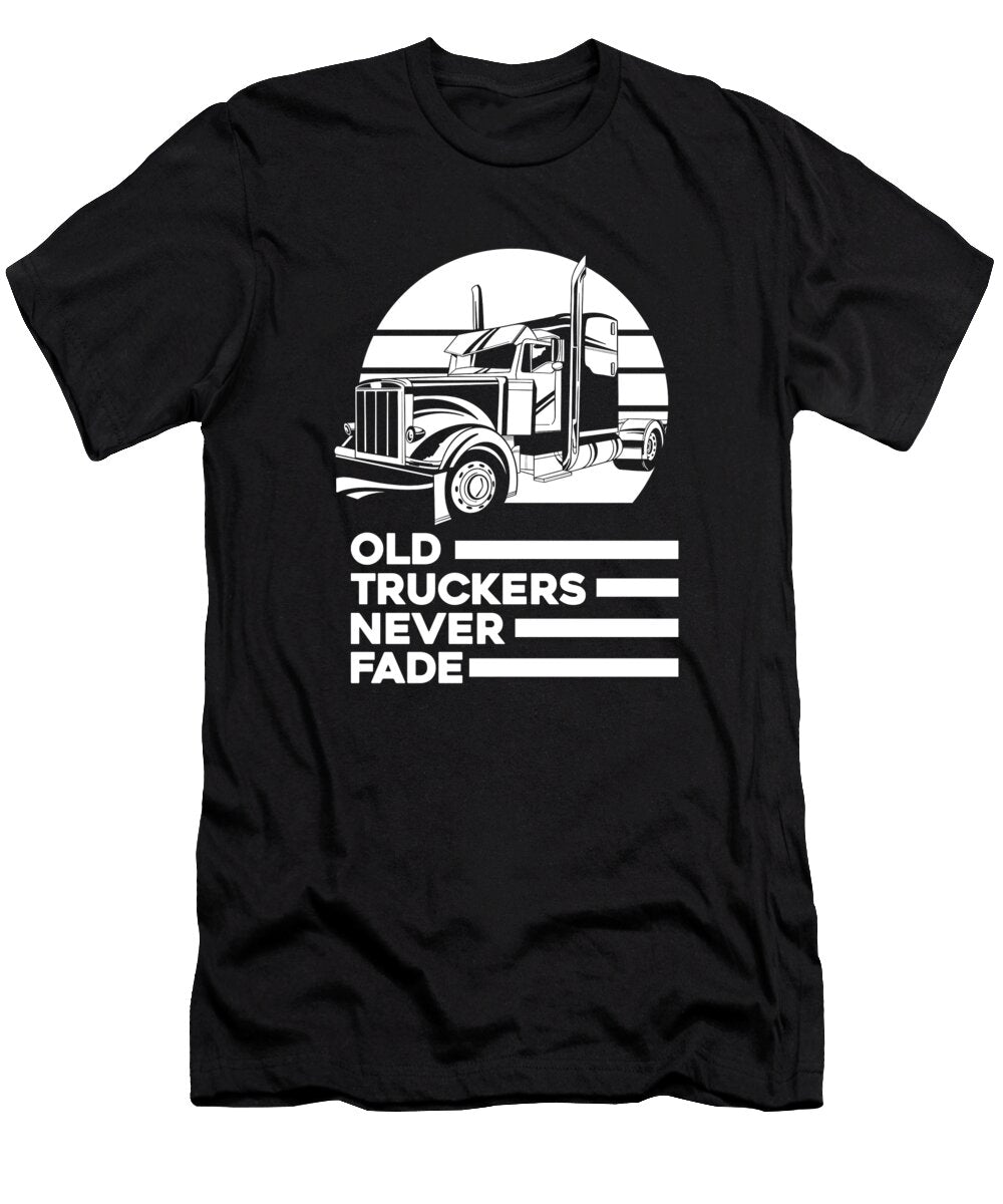 2 Truck Driver Trucking Rig Old Man Trucker Crazy Squirrel T-Shirt