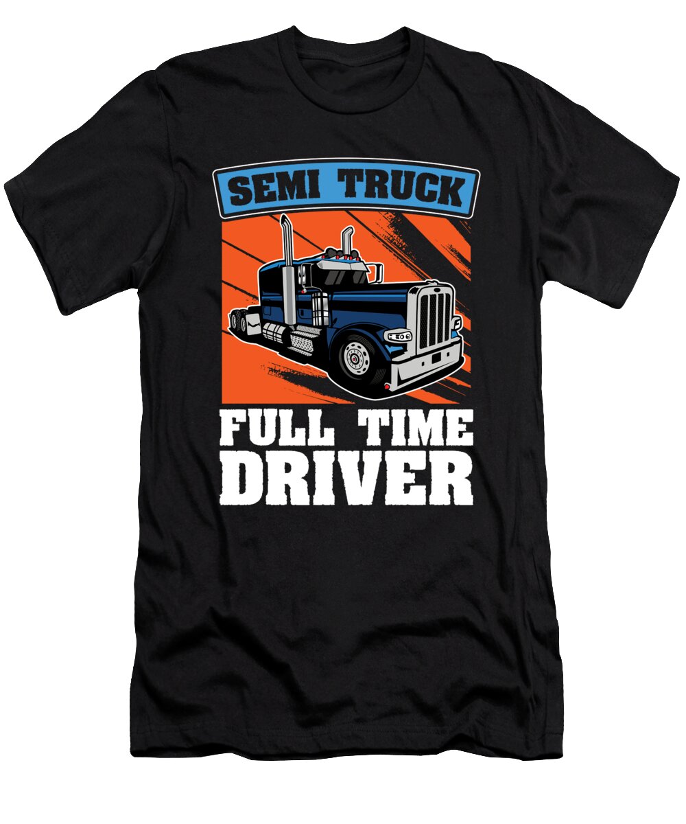 2 Truck Driver Trucking Trucker Big Rig Semi Truck Crazy Squirrel T-Shirt