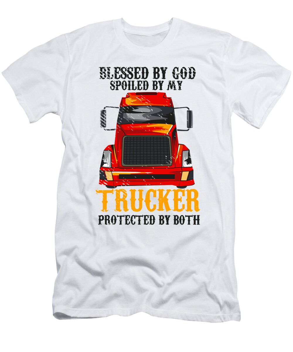 2 Trucker Blessed By God Diesel Pick Up Toms Store T-Shirt