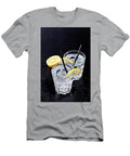 2 Two Glasses of Fresh Cold Carbonated Water with Ice Cubes and Le Liss Art Studio T-Shirt