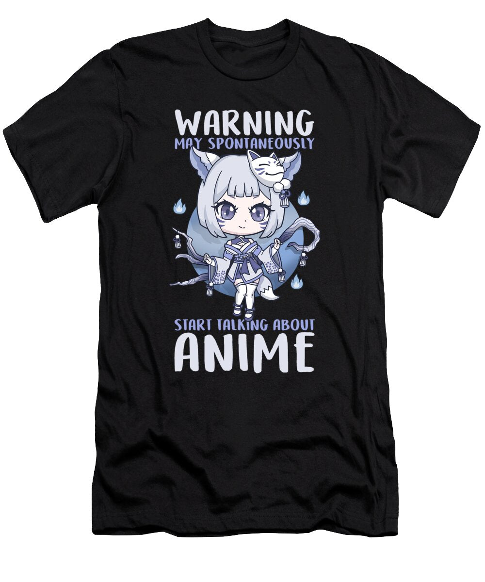 2 Warning May Spontaneously Talking About Anime Bi Nutz T-Shirt
