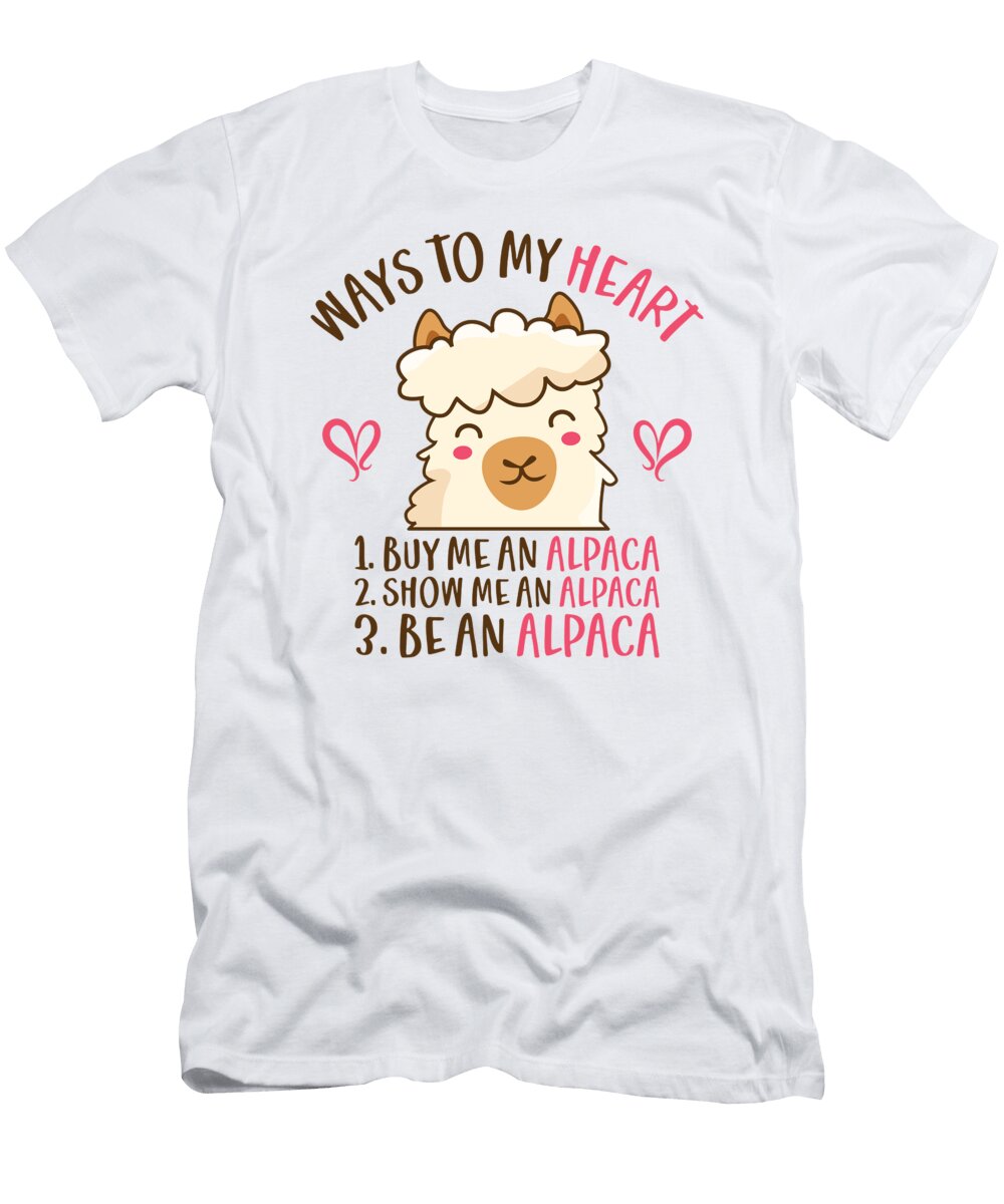2 Ways to My Heart Valentins Day Couples in Love Alpaca Toms Store T-Shirt
