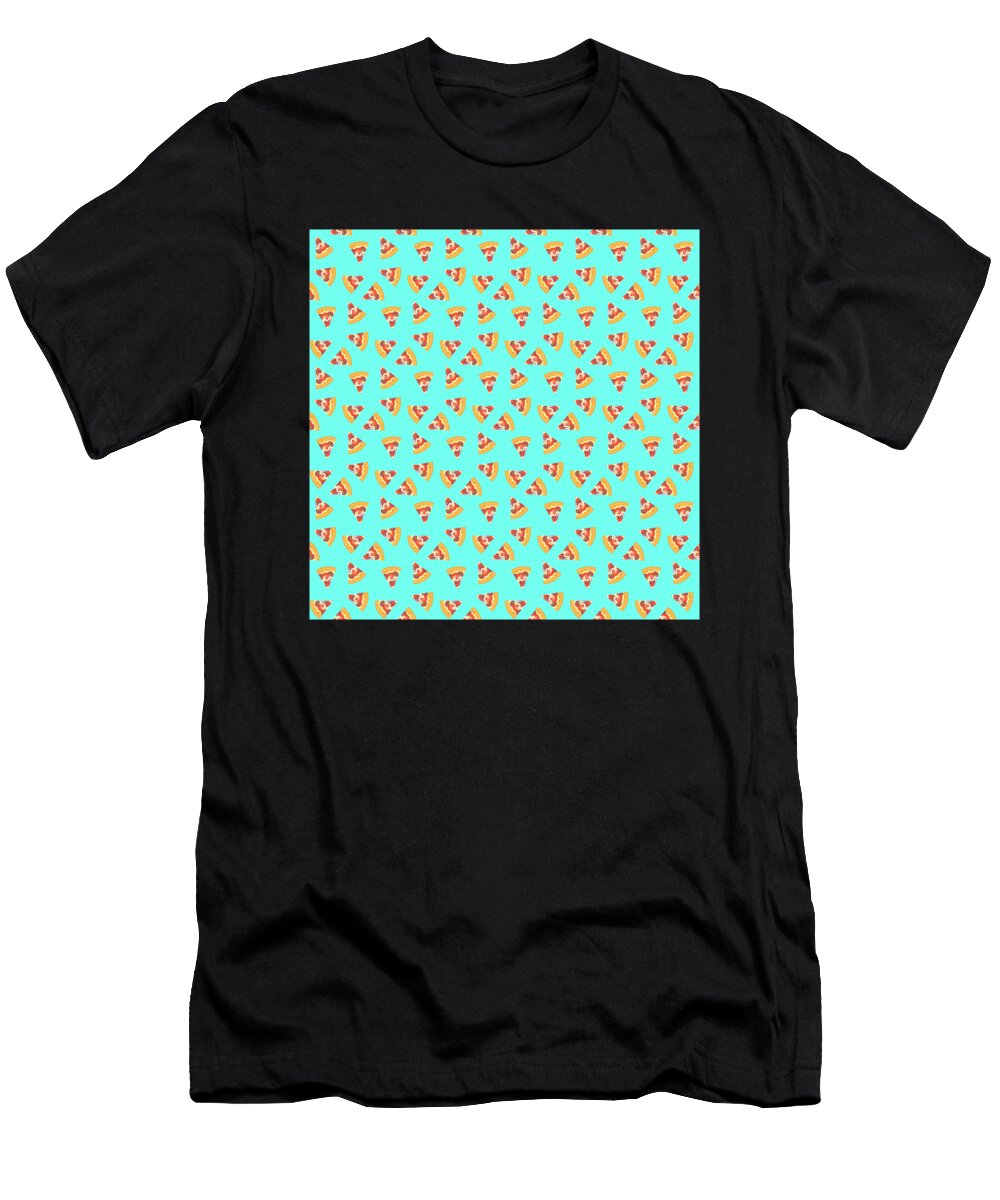 22 Pizza Pattern Fast Food Cheese Italian Mister T-Shirt