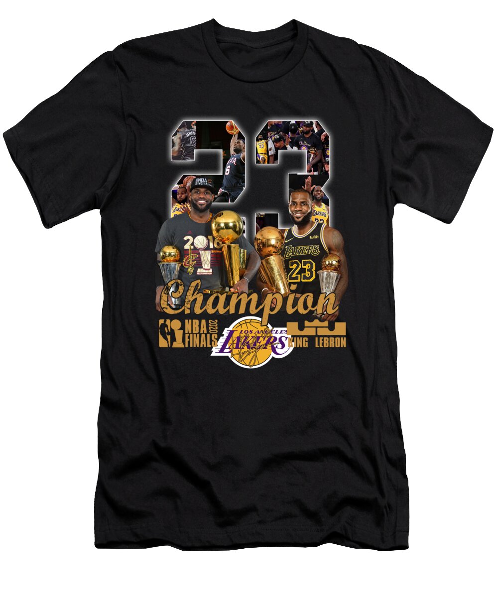 23 Lebron James Los Angeles Lakers Champion Signature Th T-Shirt