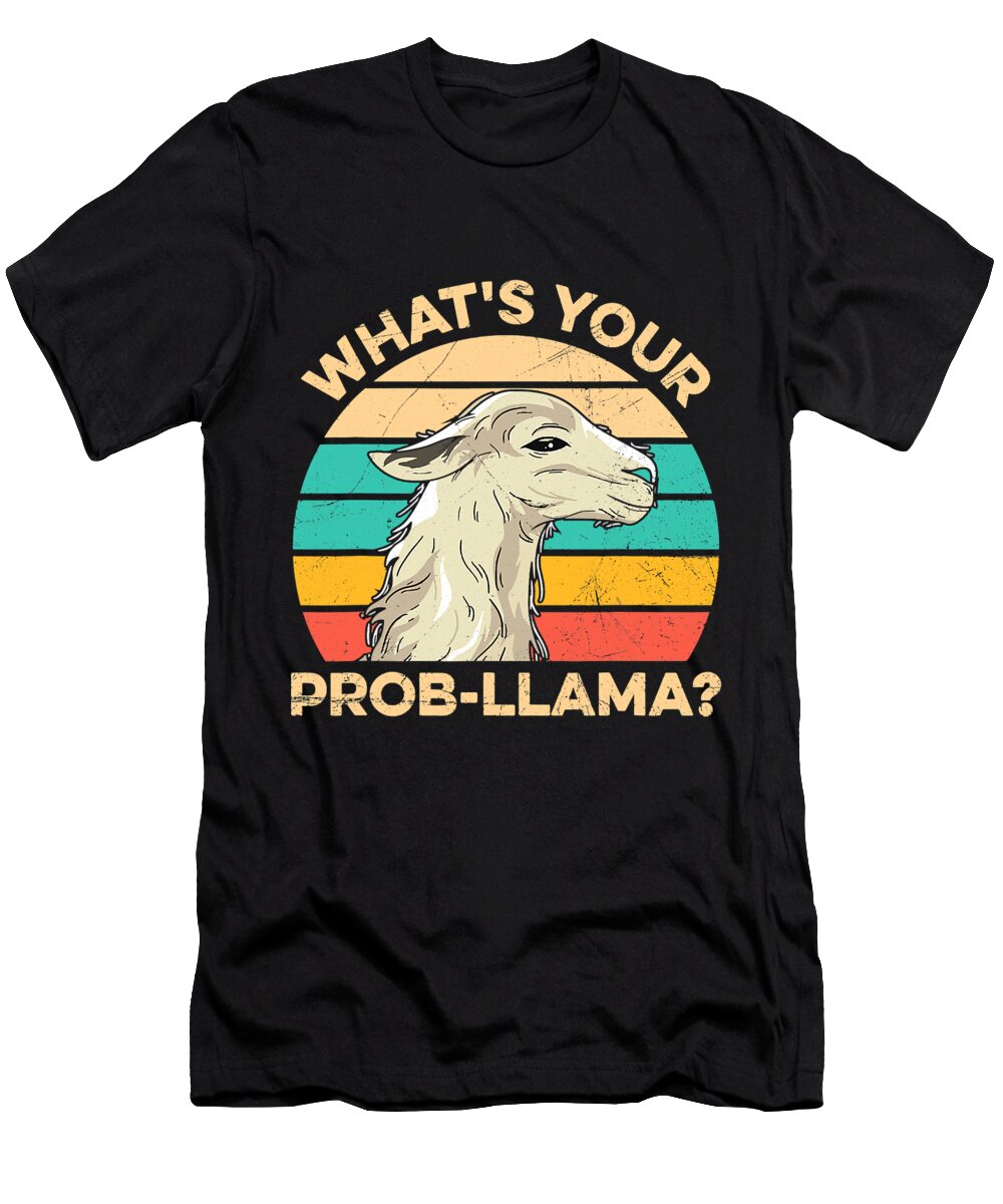 26 Llama Alpaca Alpacas Camelid Camel Cute Funny Llama Art Drama Animal Lover No Prob Grover Mcclure T-Shirt
