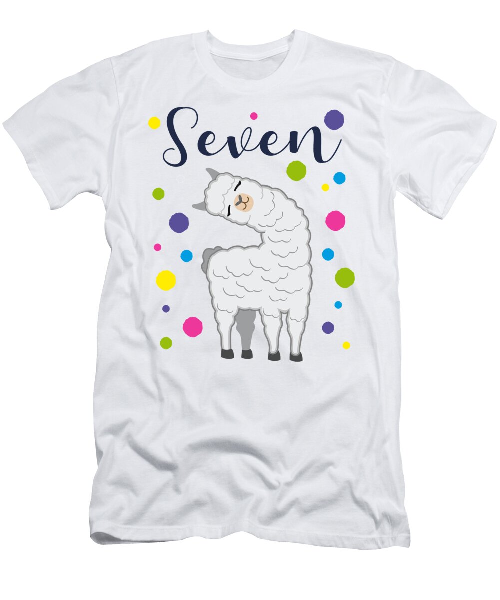 3 7 Years Birthday Gift Kids Llama Alpaca John Romeo T-Shirt