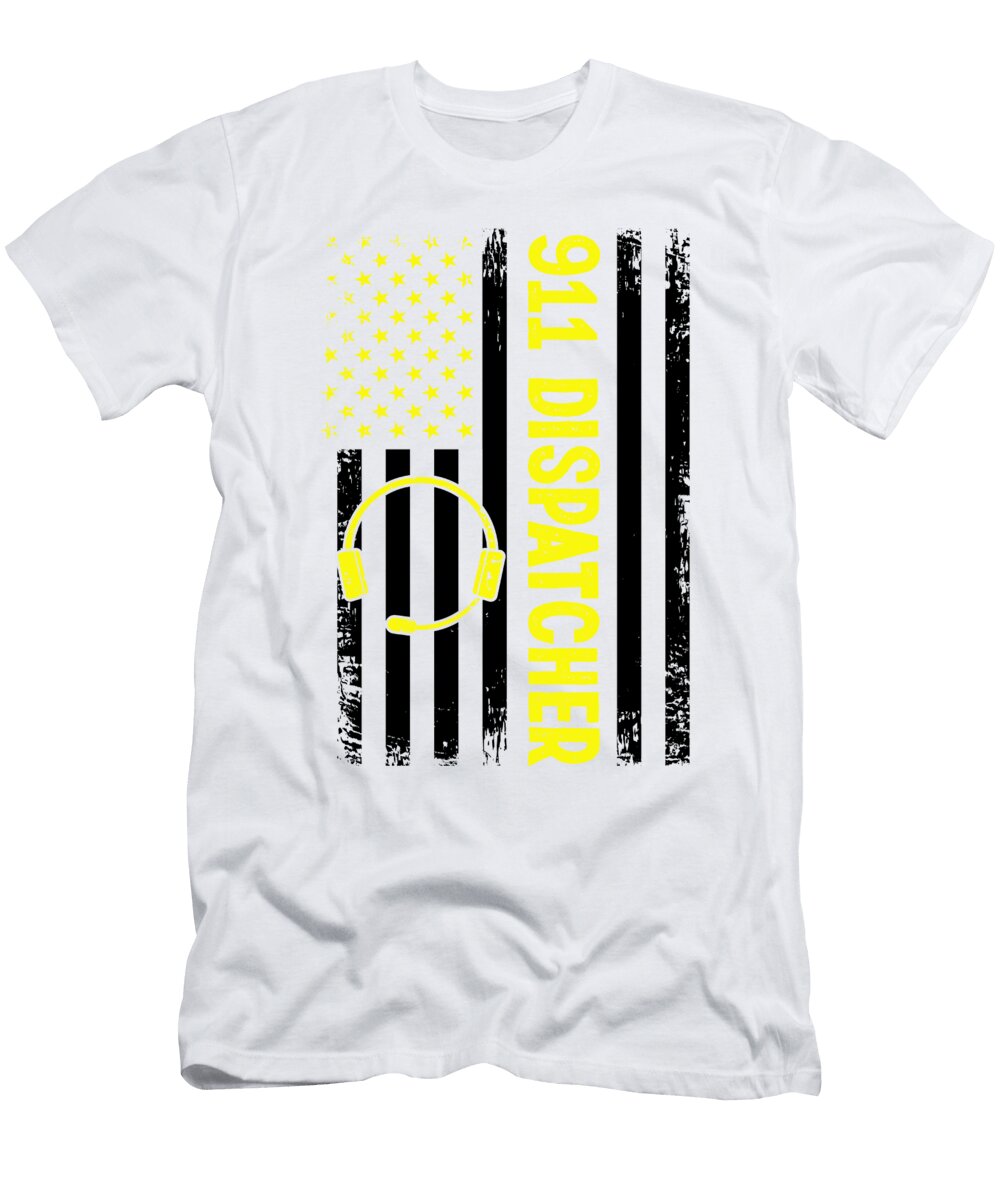 3 911 Dispatcher American Yellow Flag Policeman Florian Dold Art T-Shirt