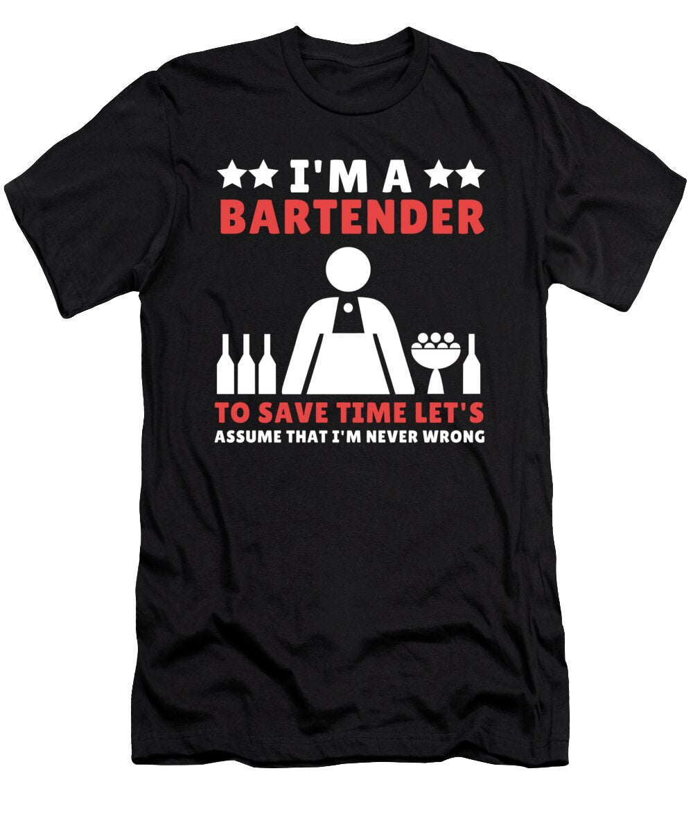3 Bartender Barkeeper Tapster and Mixologist Gift Justus Ratzke T-Shirt