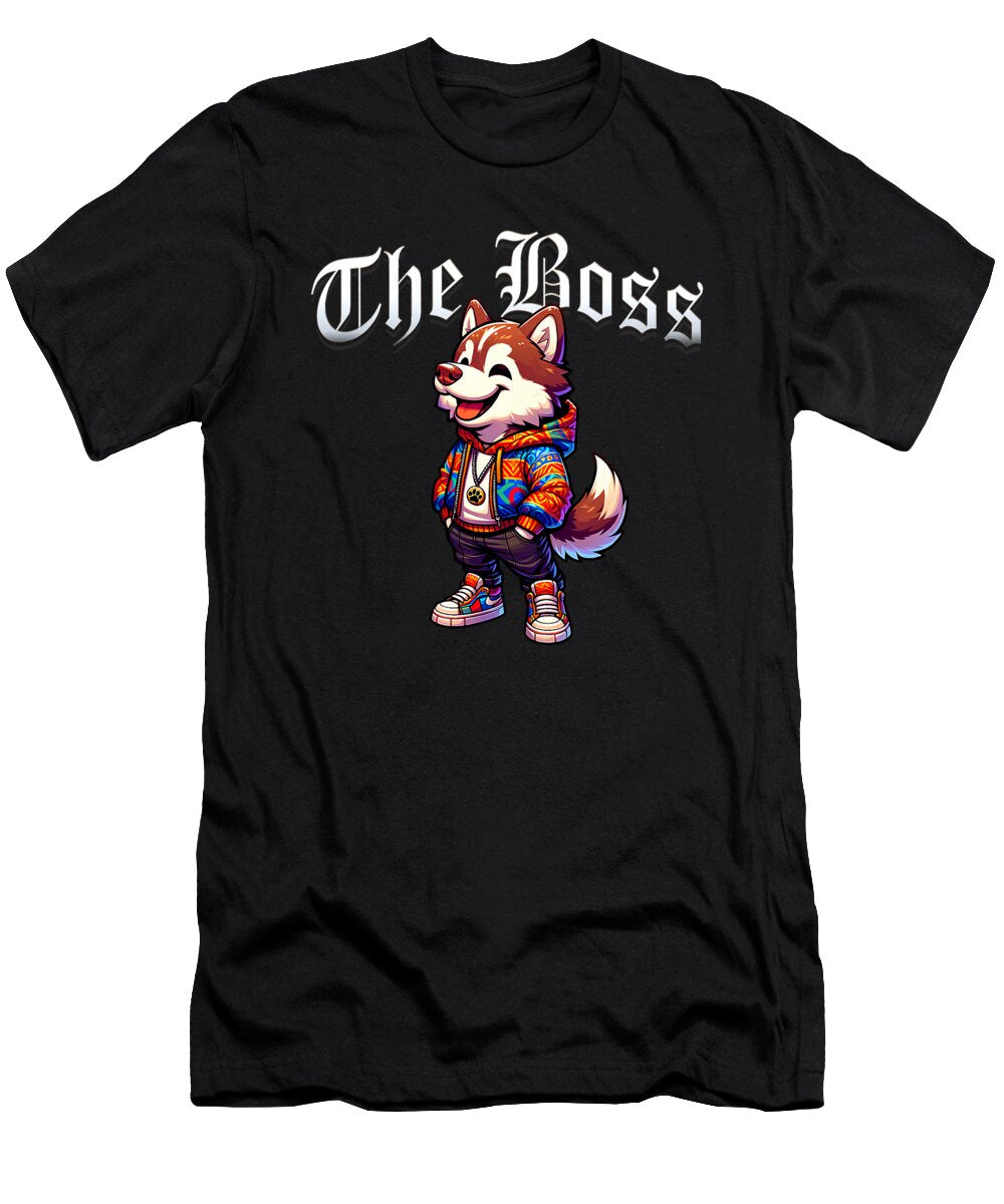 3 Brown Husky Dog the Boss Cool Jacket Outfit Dog Zyneu Gangd T-Shirt