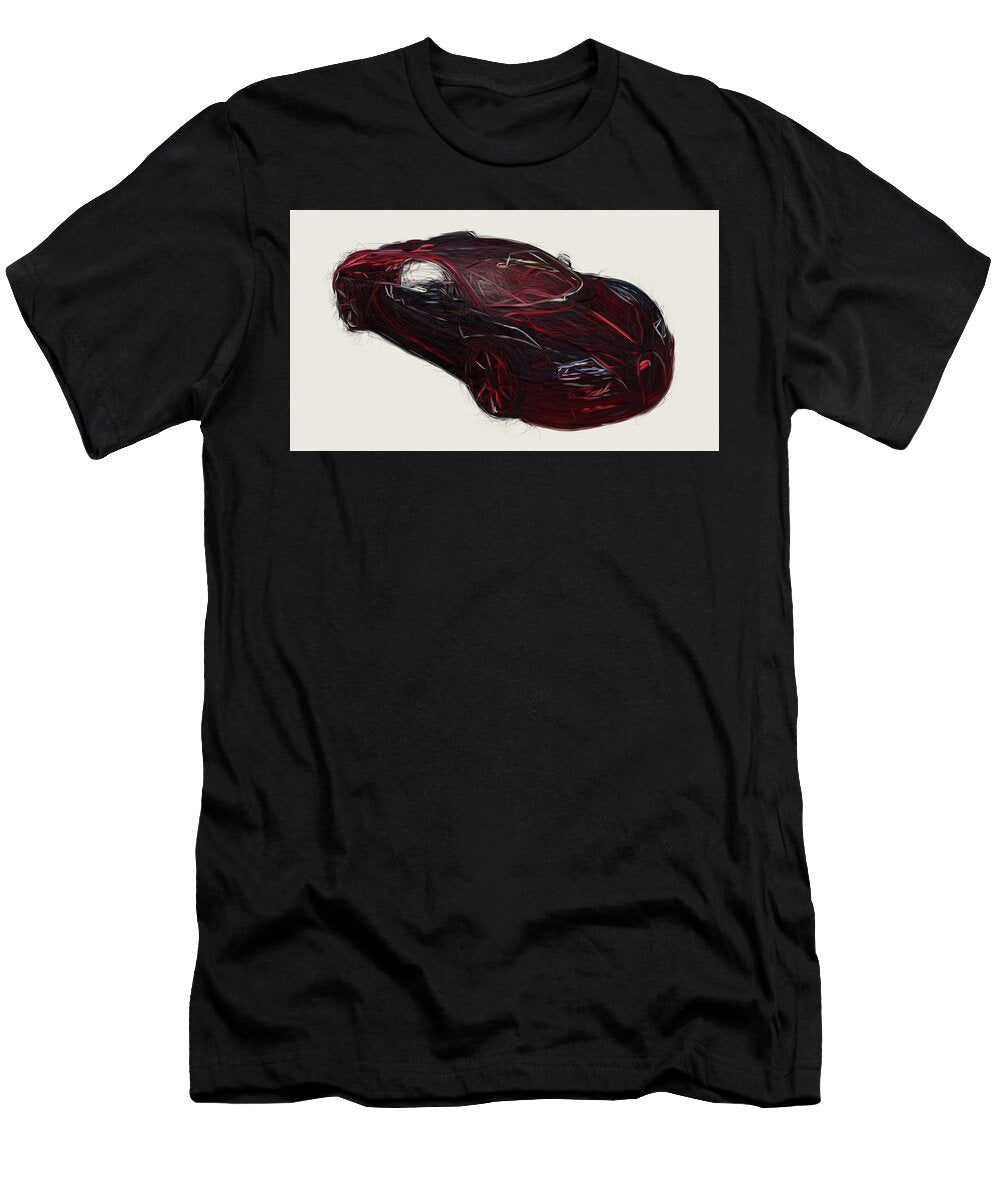 3 Bugatti Veyron Grand Sport Vitesse LA Finale Car Drawing Carstoon Concept T-Shirt