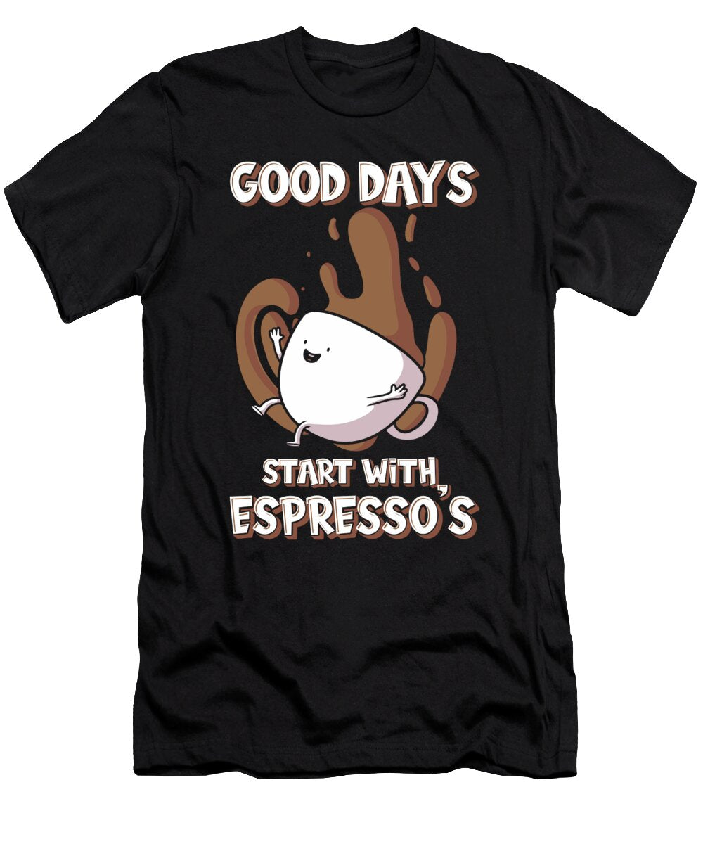 3 Coffee Espresso Beans Barista Espresso Crazy Squirrel T-Shirt