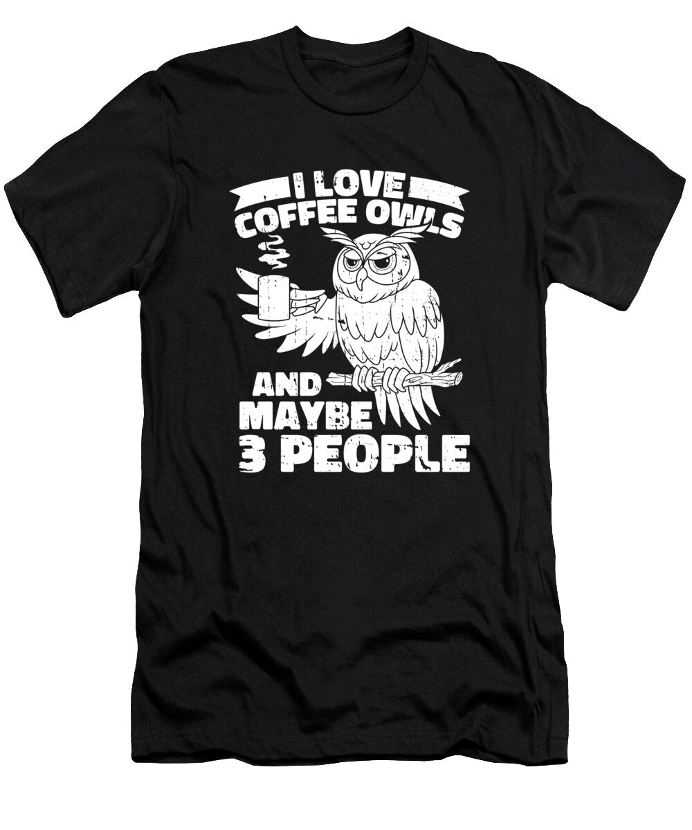 3 Coffee Owl Crazy Squirrel T-Shirt