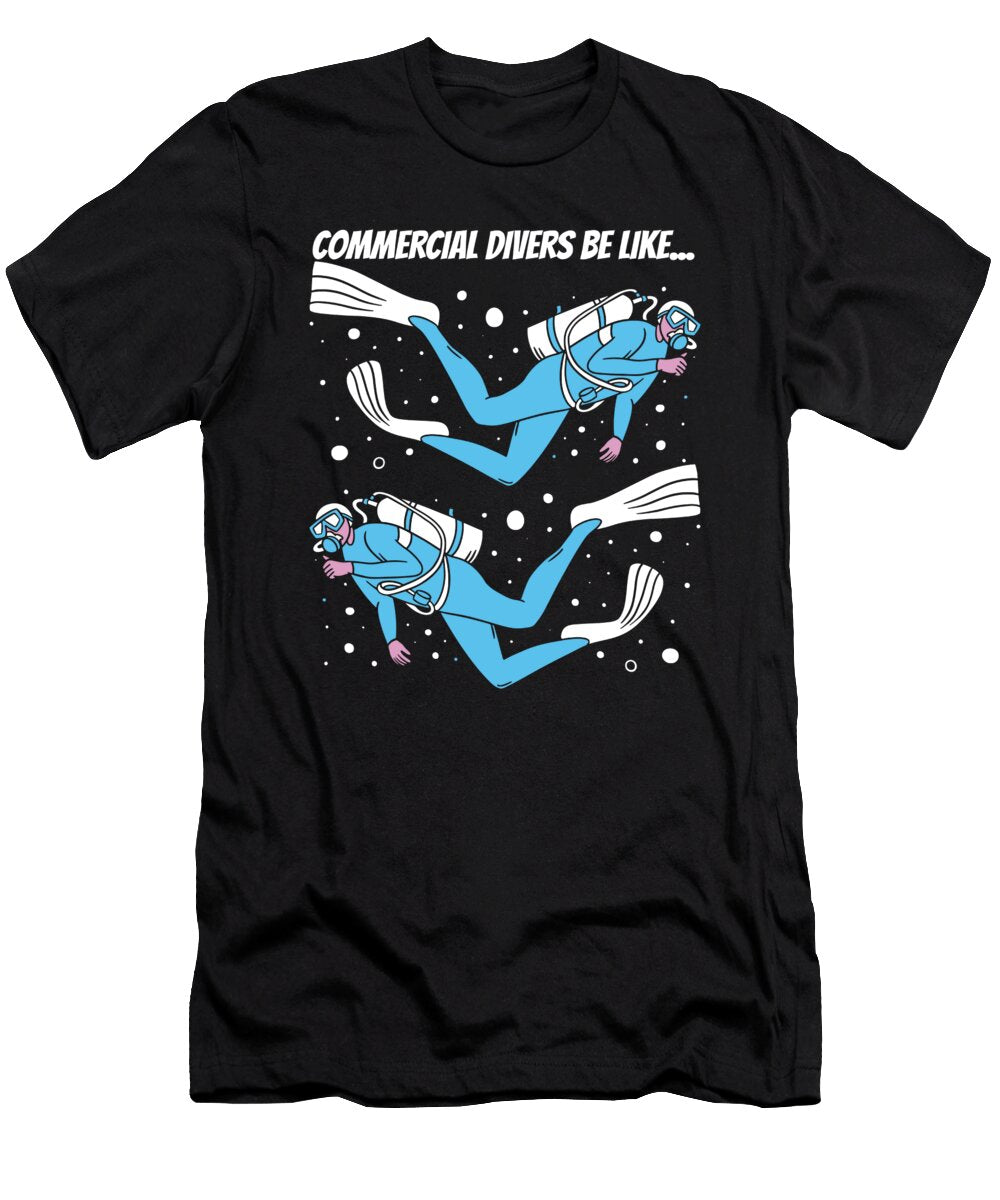3 Diver Scuba Snorkeling Dive Commercial Diving Crazy Squirrel T-Shirt