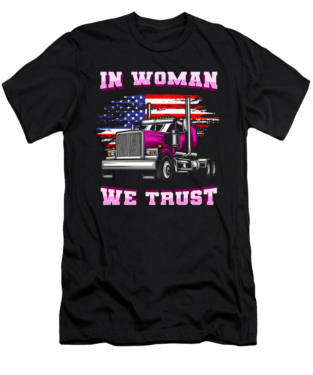 3 Female Truck Driver Trucker Trucking Female Truck Driver Crazy Squirrel T-Shirt