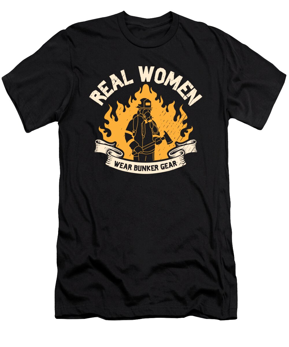 3 Firefighter Bunker Gear Firewoman Rescue Toms Store T-Shirt