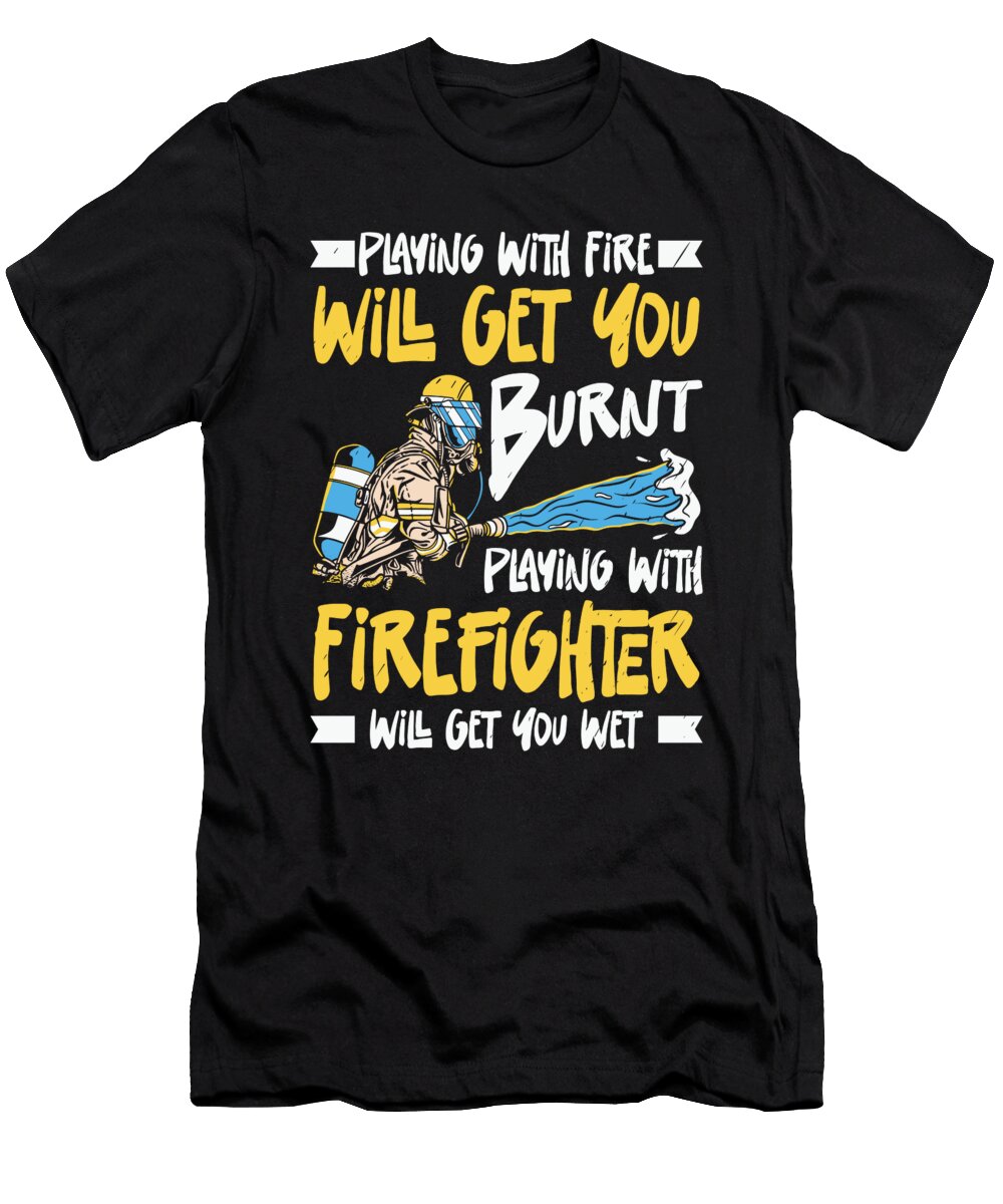 3 Firefighter Playing Fire Rescuer Firefighting Toms Store T-Shirt