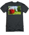 3 Fresh Raspberry in a Glass Jar on Grass Next to Fresh Raspberri Jacek Dudzinski T-Shirt
