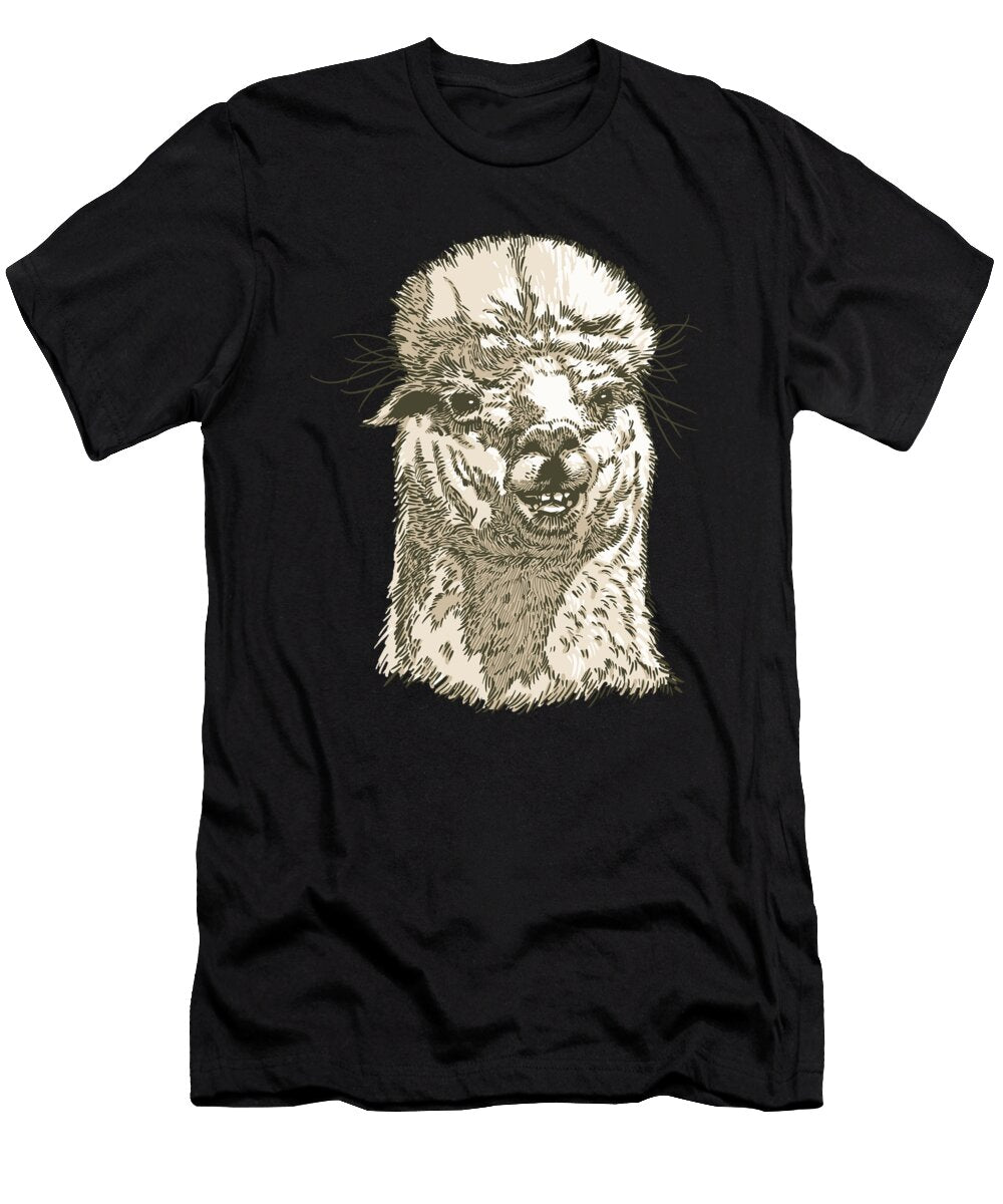 3 Funny Llama As Backpacker Gift Benjamin Burkert T-Shirt