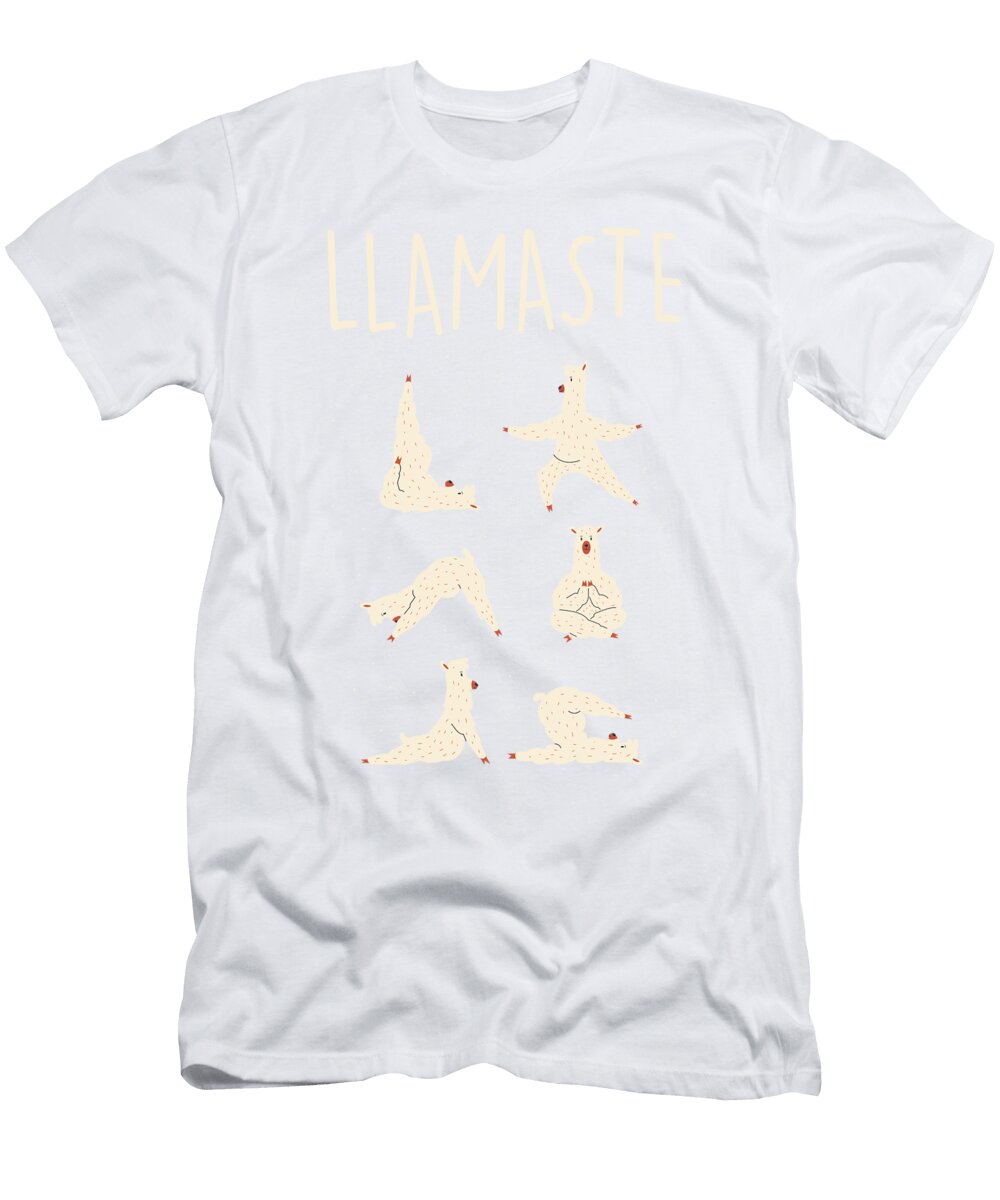 3 Funny Yogi Print Lama Peace Makes Yoga Hippie Hendrik Roeder T-Shirt