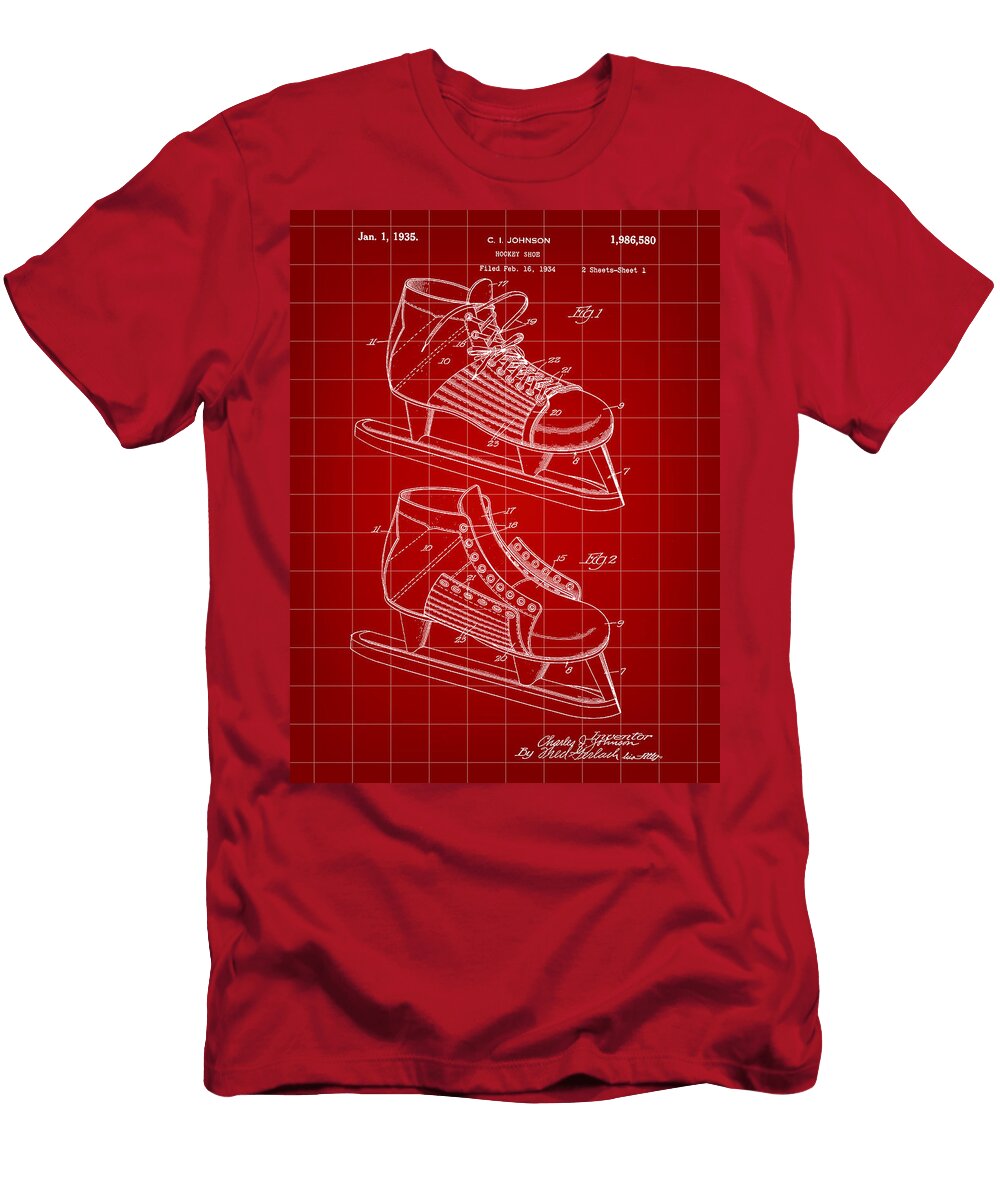 3 Hockey Shoe Patent 1935 Stephen Younts T-Shirt