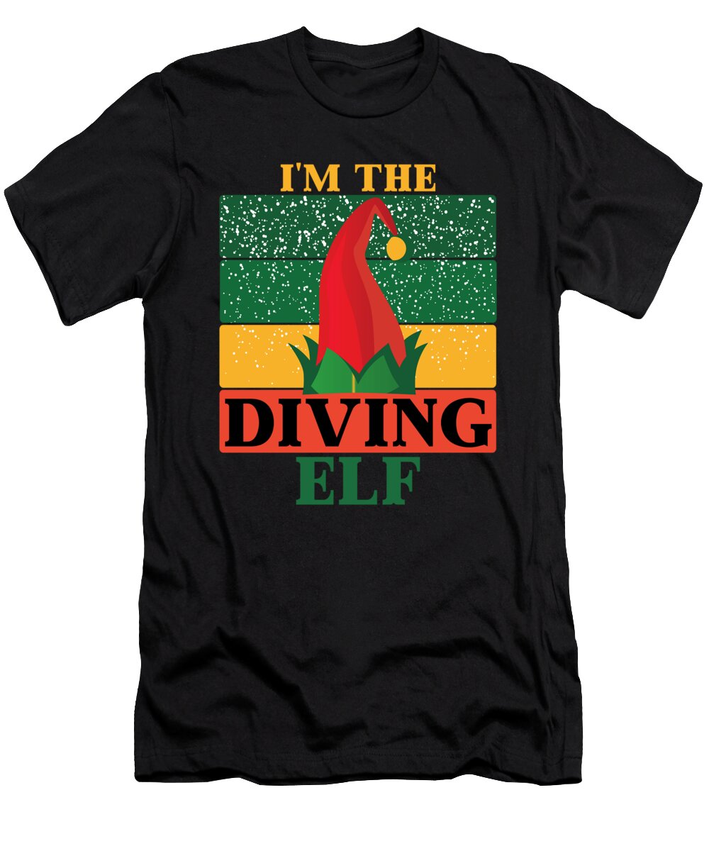 3 Im the Diving Elf Matching Christmas Vintage and Words T-Shirt