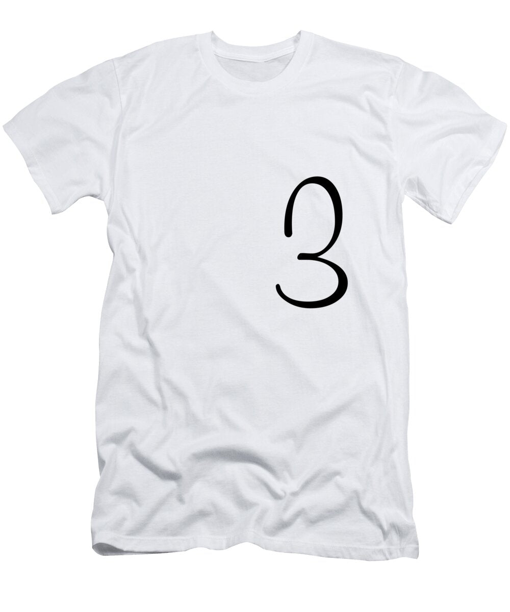 3 in Black Simple Script Custom Home Fashions T-Shirt