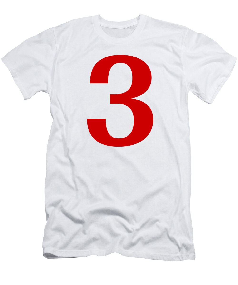 3 in Red Typewriter Style Custom Home Fashions T-Shirt