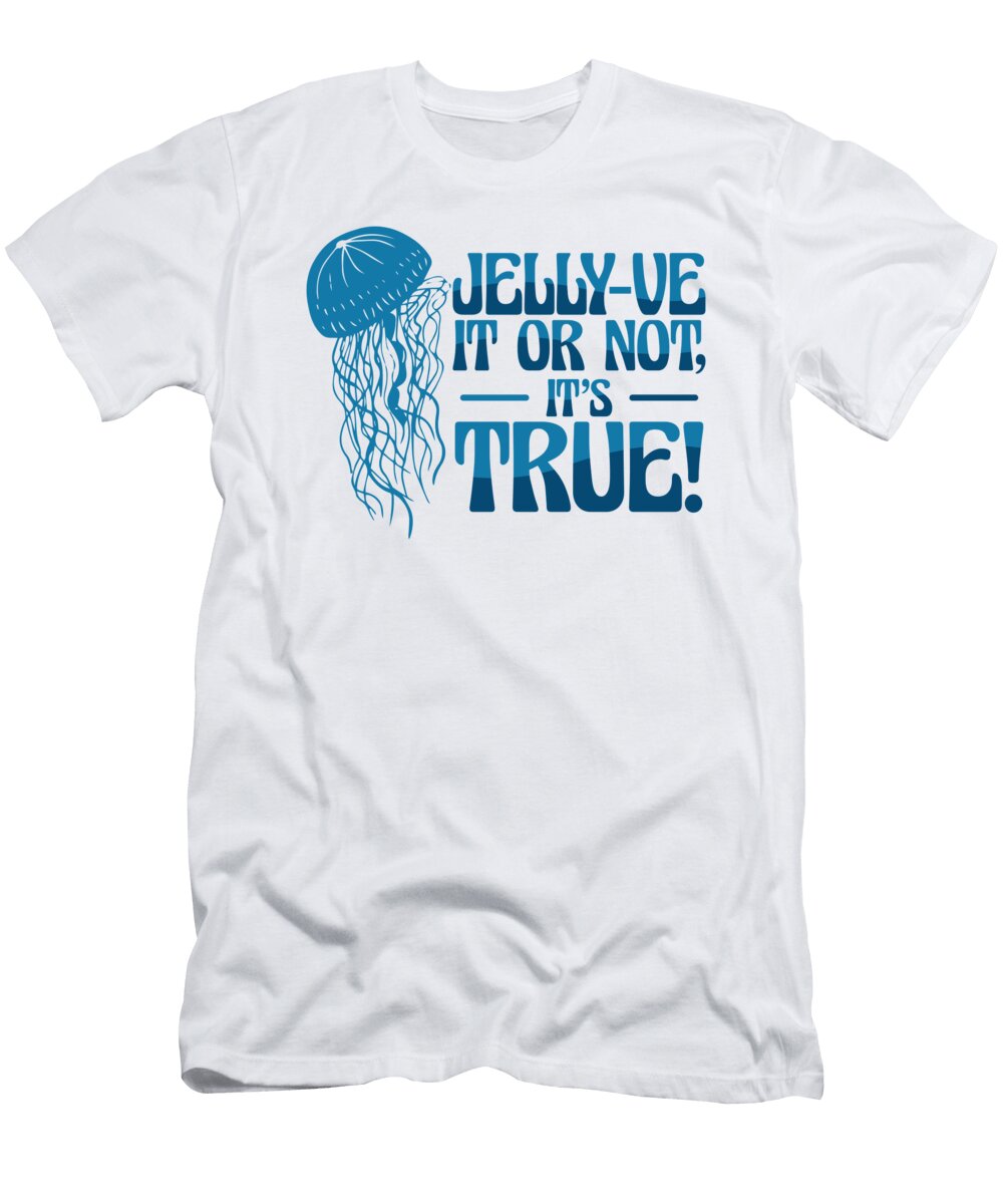 3 Jellyfish Flowers Entangled Swimming Wordplay Pun Toms Store T-Shirt