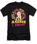 3 Just a Girl Who Loves Anime and Ramen Steven Zimmer T-Shirt