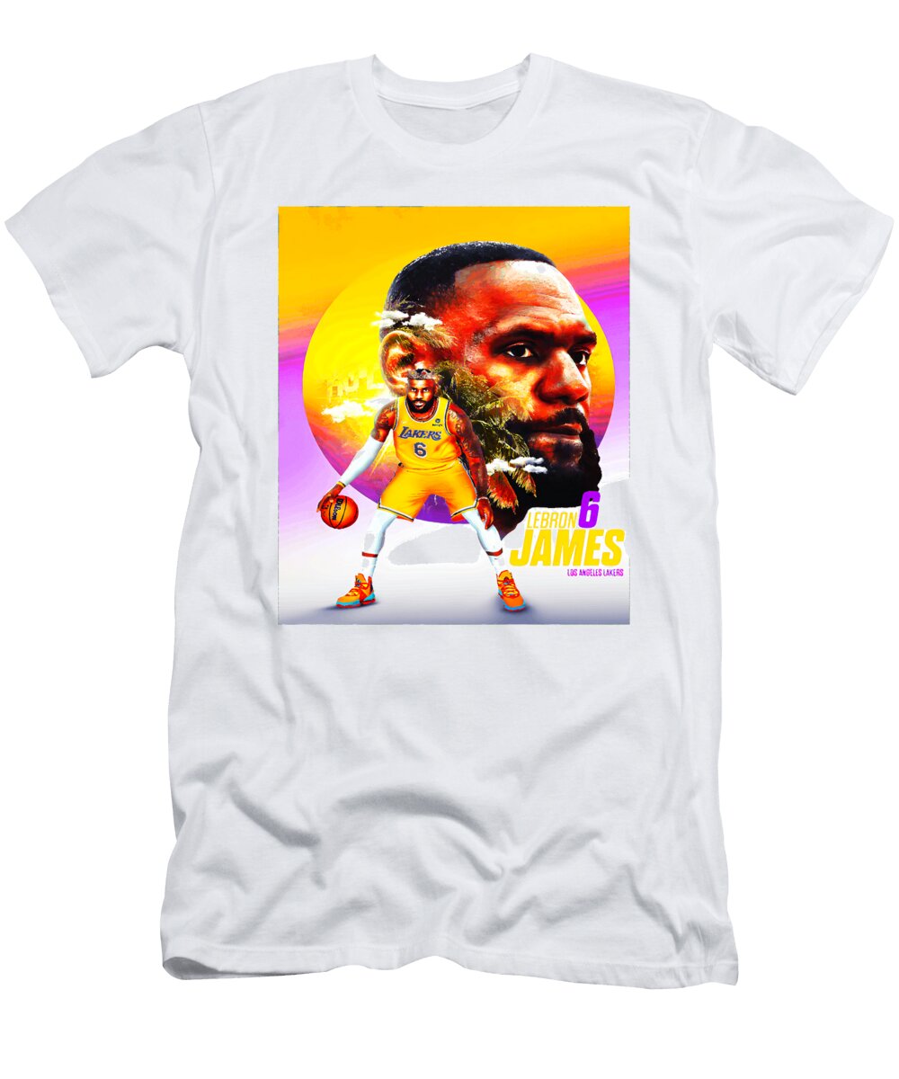 3 Lebron James in Lakers Uniform Kenvin Tran T-Shirt