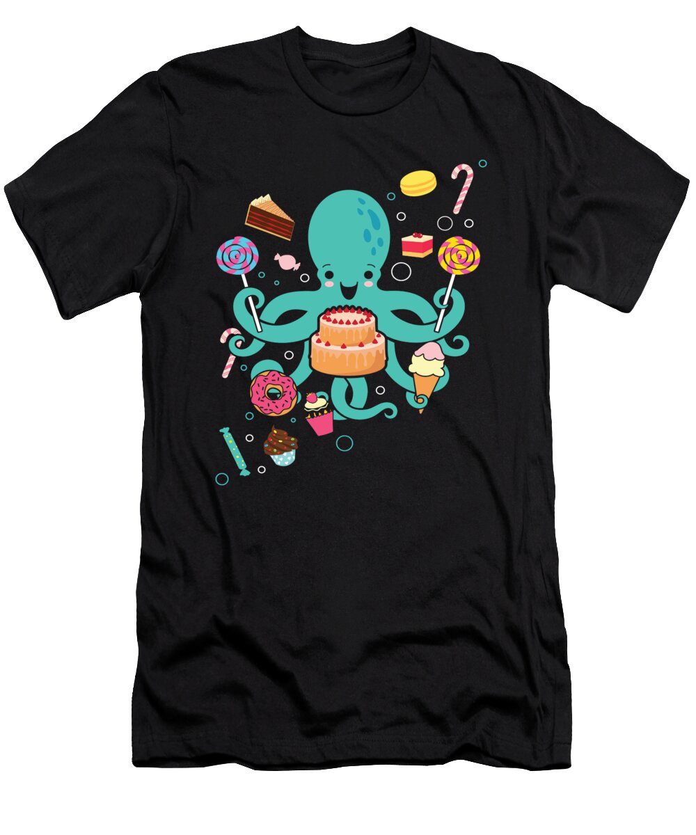 3 Octopus Cake Squid Moon T-Shirt