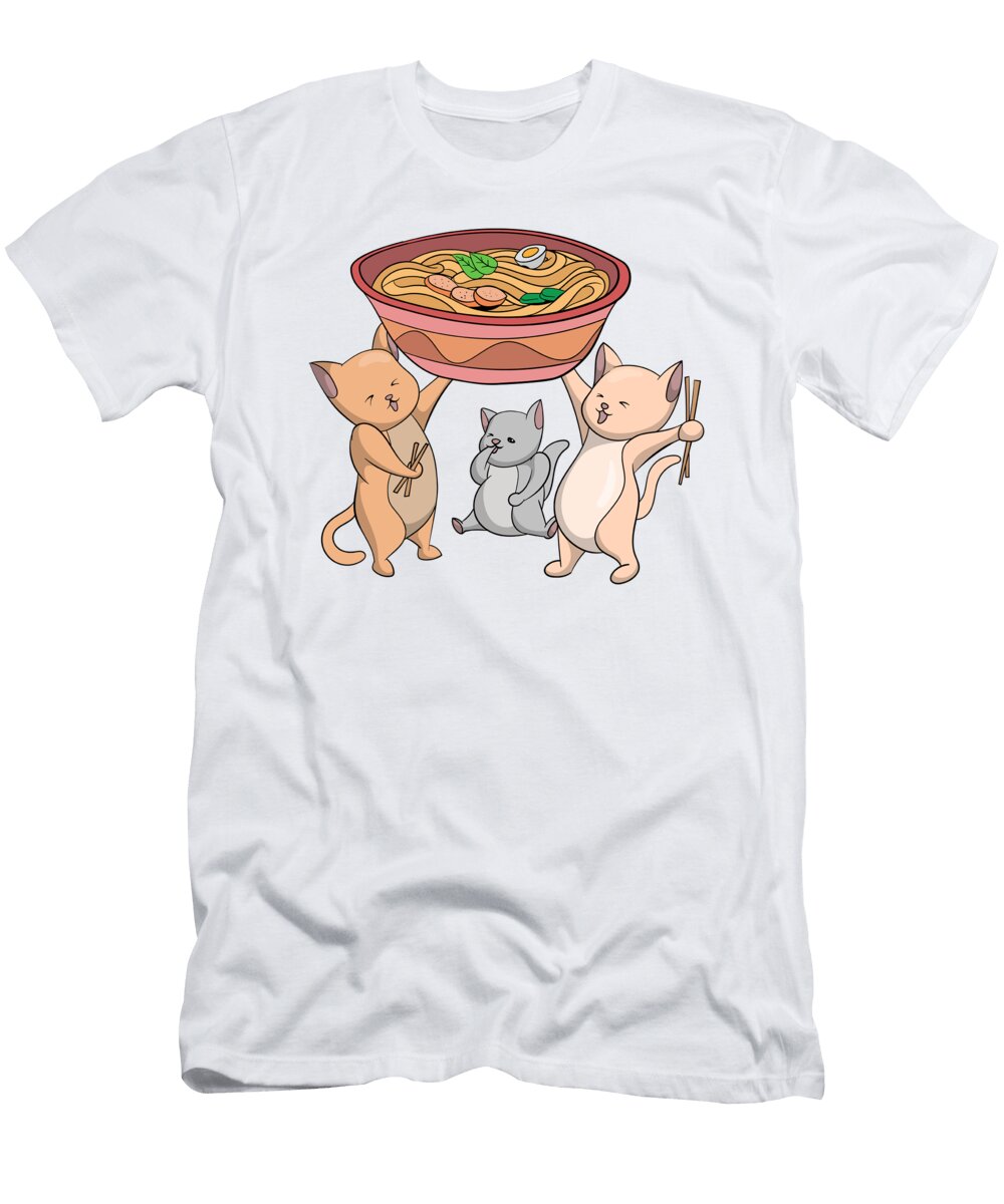 3 Ramen Cats Cat Noodles Soup Lover Japan Chef Noods Toms Store T-Shirt
