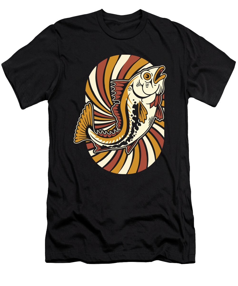 3 Retro Fisherman Angler Angling Vintage Fishing Crazy Squirrel T-Shirt