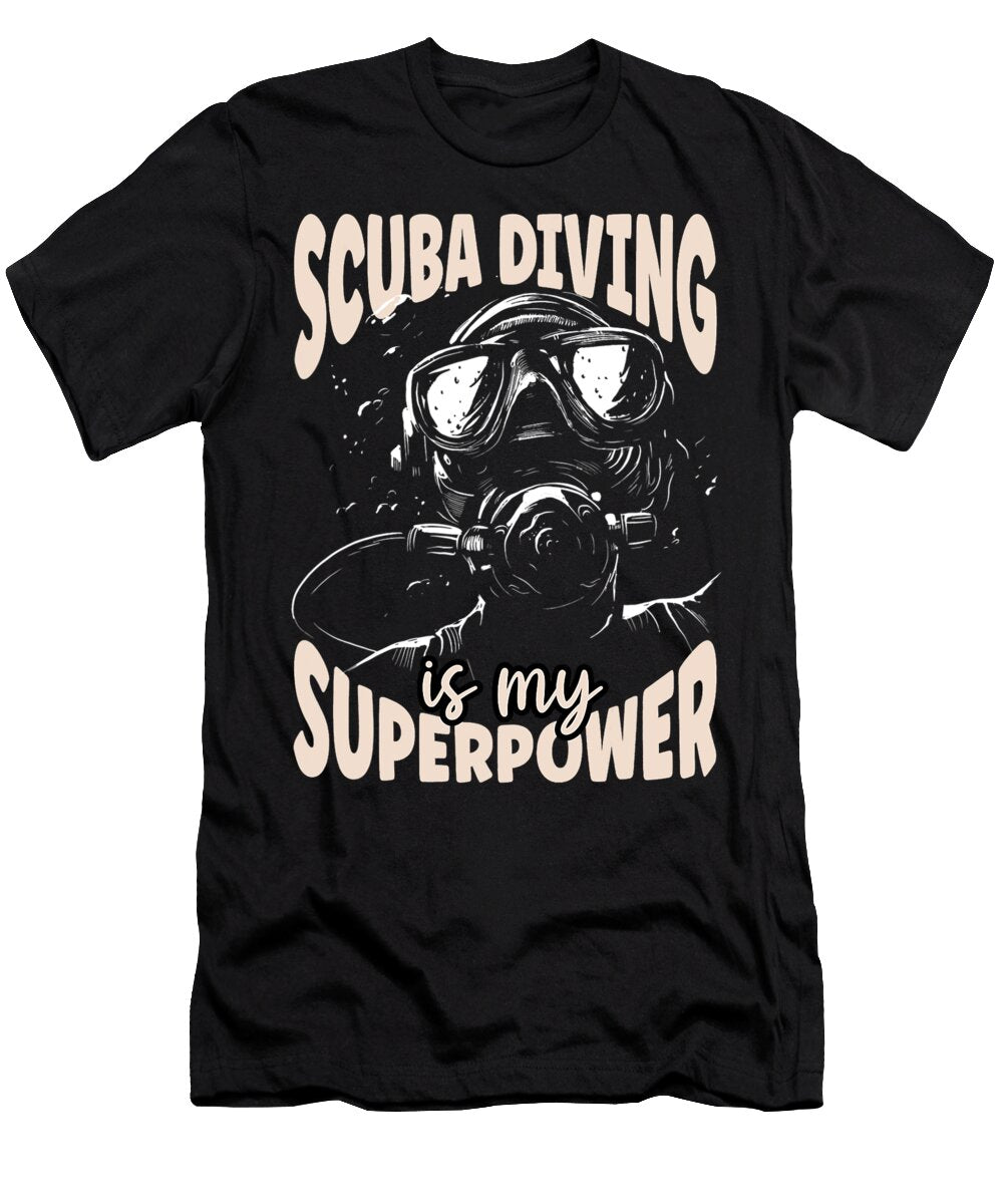 3 Scuba Diving Is My Superpower Vintage Diver Dive Ocean Life Grover Mcclure T-Shirt