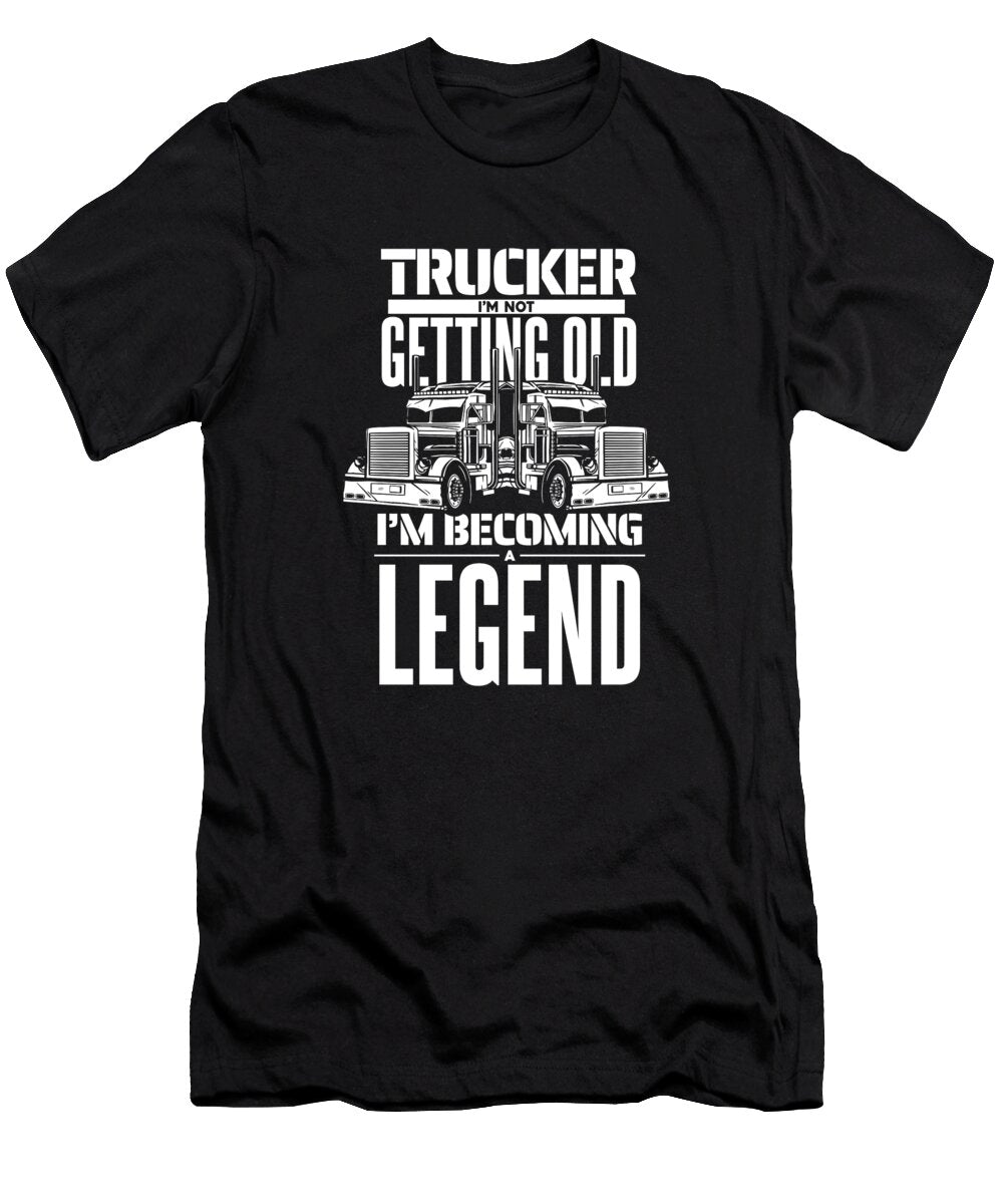 3 Truck Driver Trucking Rig Old Man Trucker Crazy Squirrel T-Shirt