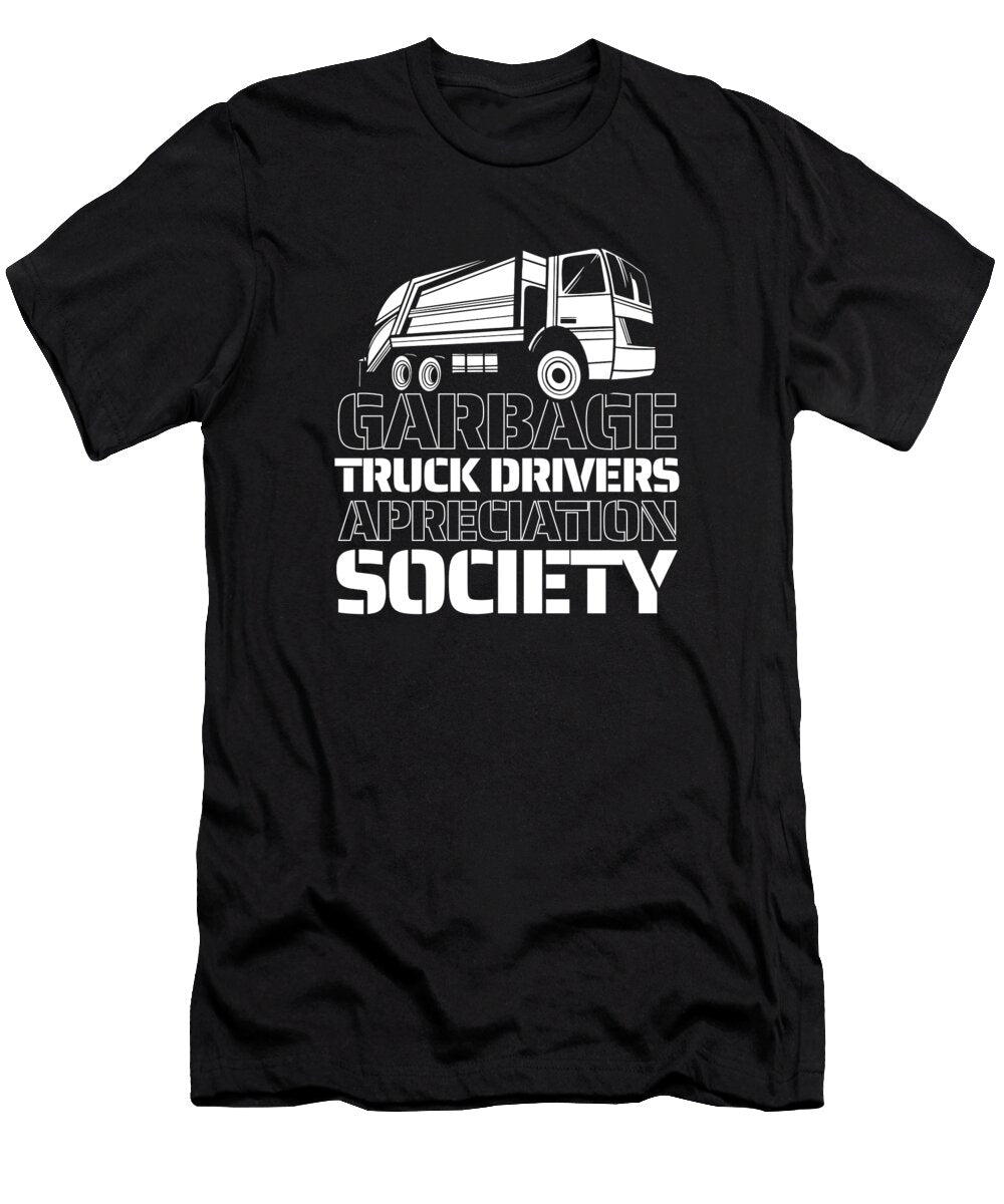 3 Truck Driver Trucking Trucker Rig Garbage Truck Crazy Squirrel T-Shirt