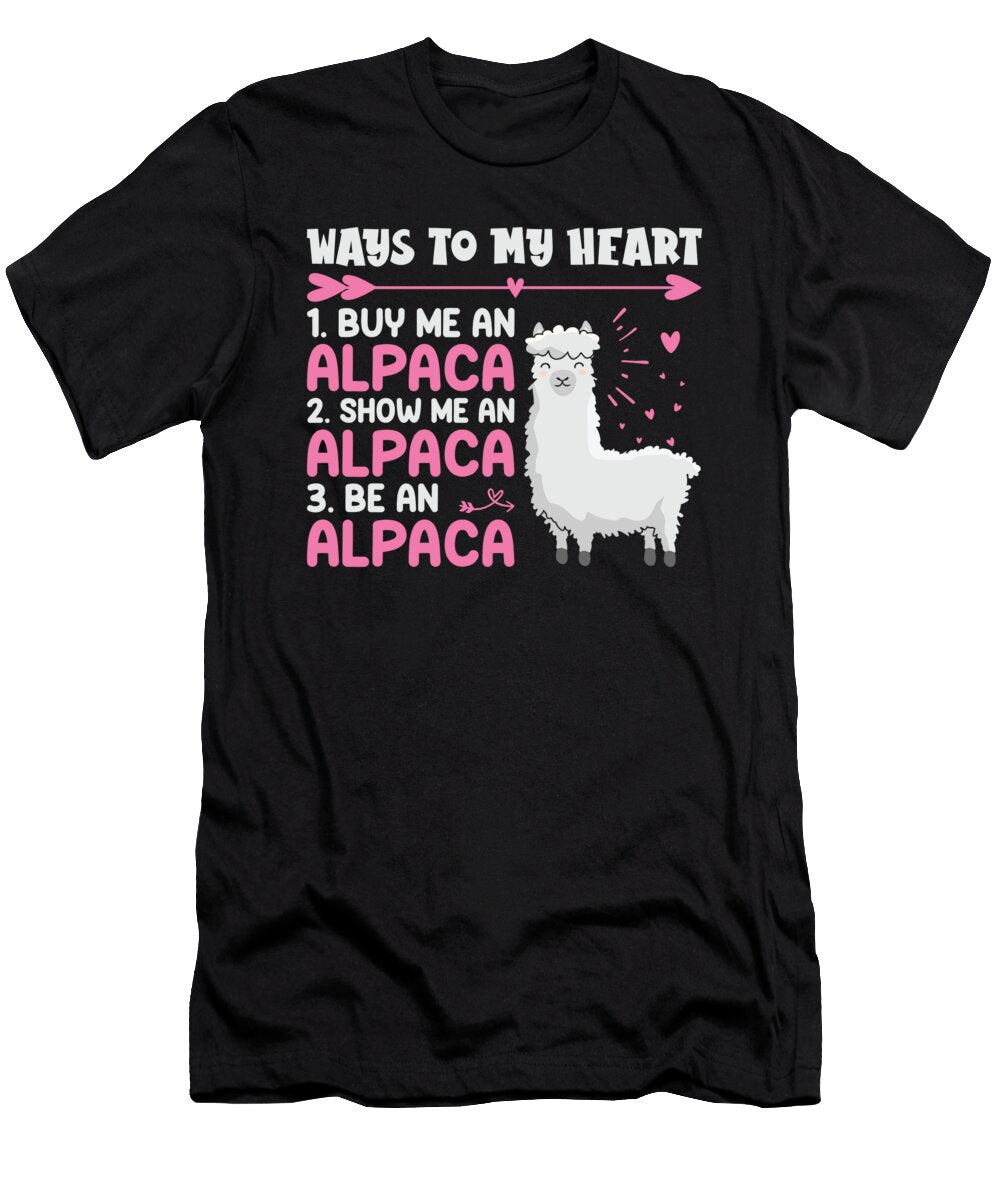 3 Ways to My Heart Valentins Day Couples in Love Alpaca Toms Store T-Shirt