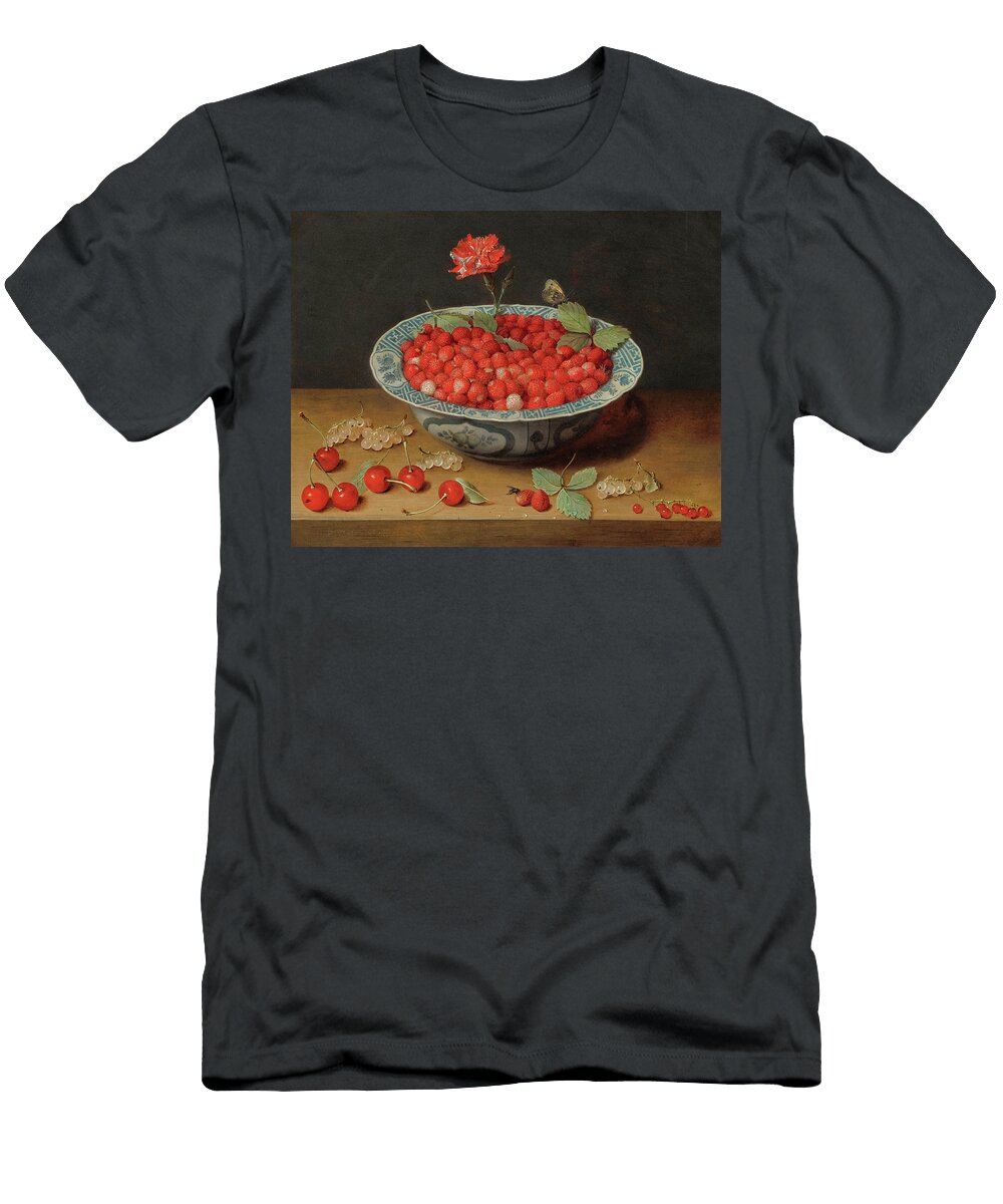 3 Wild Strawberries and a Carnation in a Wan Li Bowl Jacob Van Hulsdonck T-Shirt