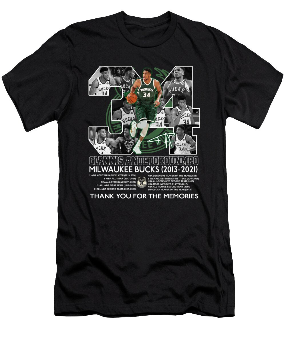 34 Giannis Antetokounmpo Milwaukee Bucks Th T-Shirt