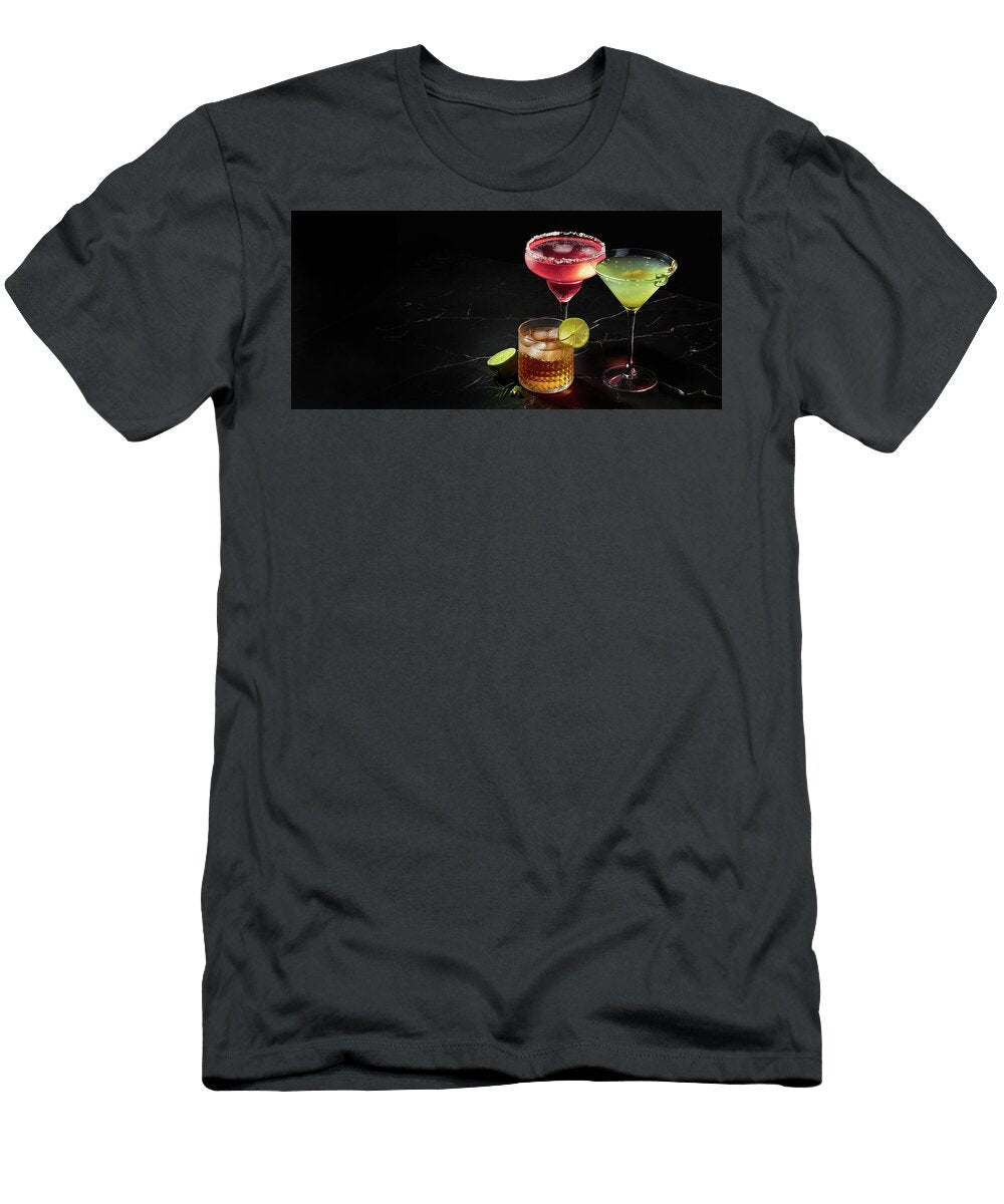 4 Alcoholic and Non Alcoholic Cocktails on a Dark Marble Table Cocktails T-Shirt