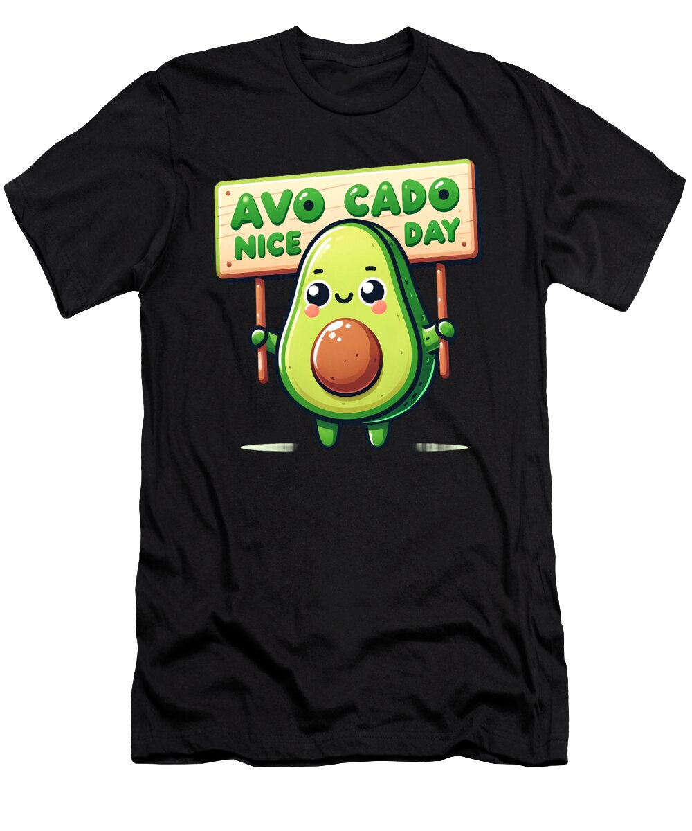 4 Avo Nice Day I Funny Vegan Cartoon Avocado Maximus Designs T-Shirt