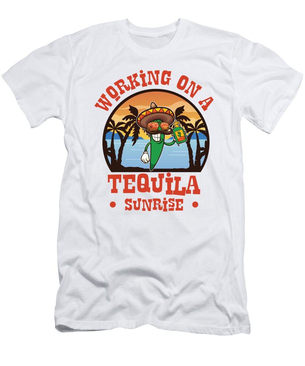 4 Bartender Mixing Tequila Sunrise Drinking Toms Store T-Shirt